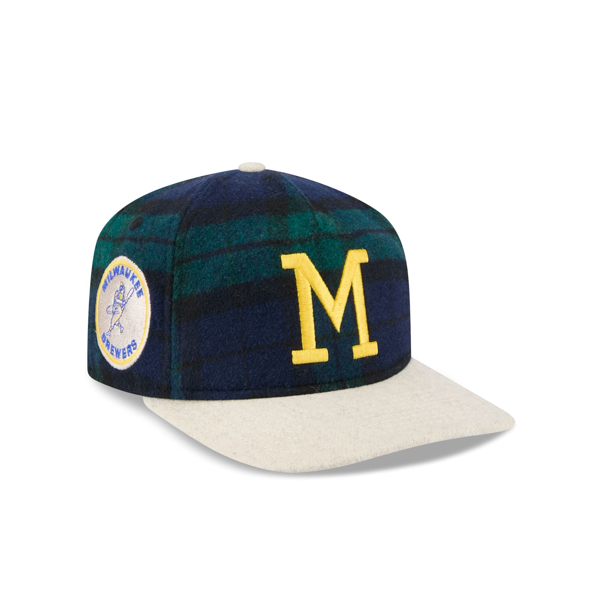 Milwaukee Brewers Plaid Letterman 19Twenty Adjustable Hat