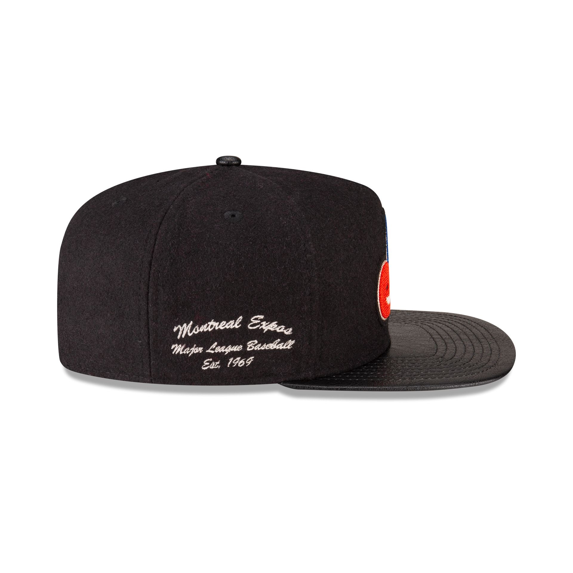 Montreal Expos Wool Letterman 9Fifty A-Frame Snapback Hat - Image 4