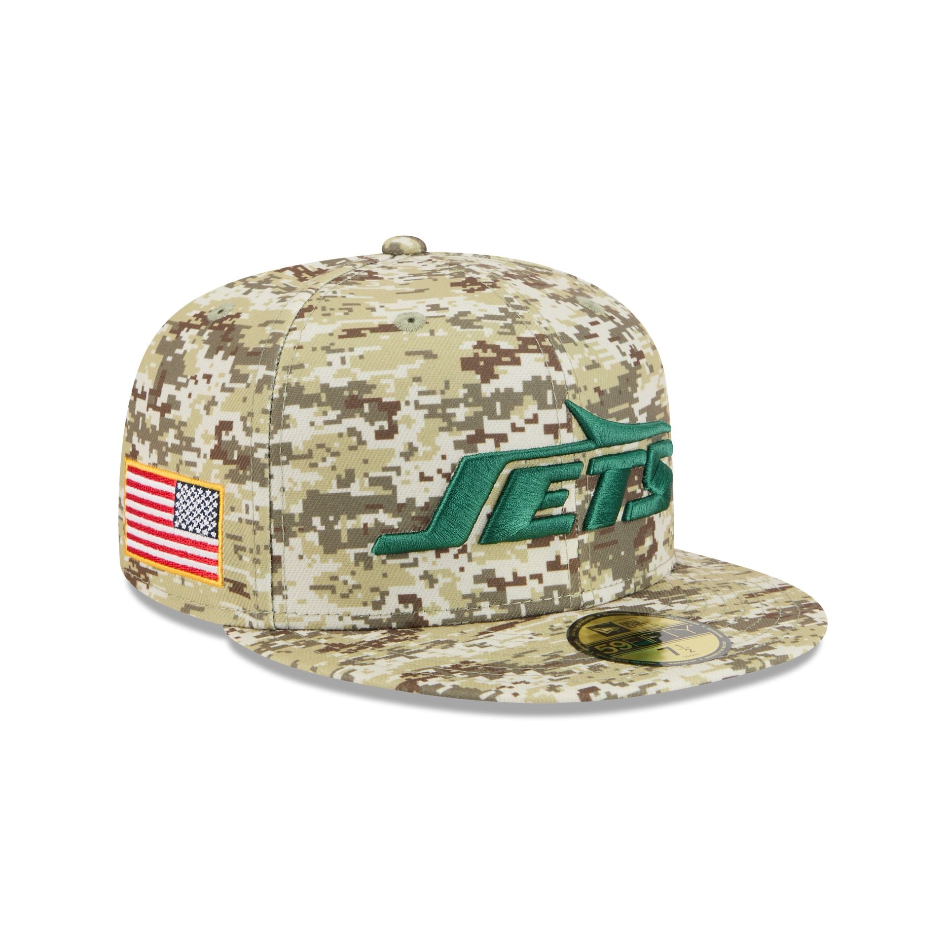 New York Jets 2025 Salute To Service Fan Gear 59Fifty Fitted Hat