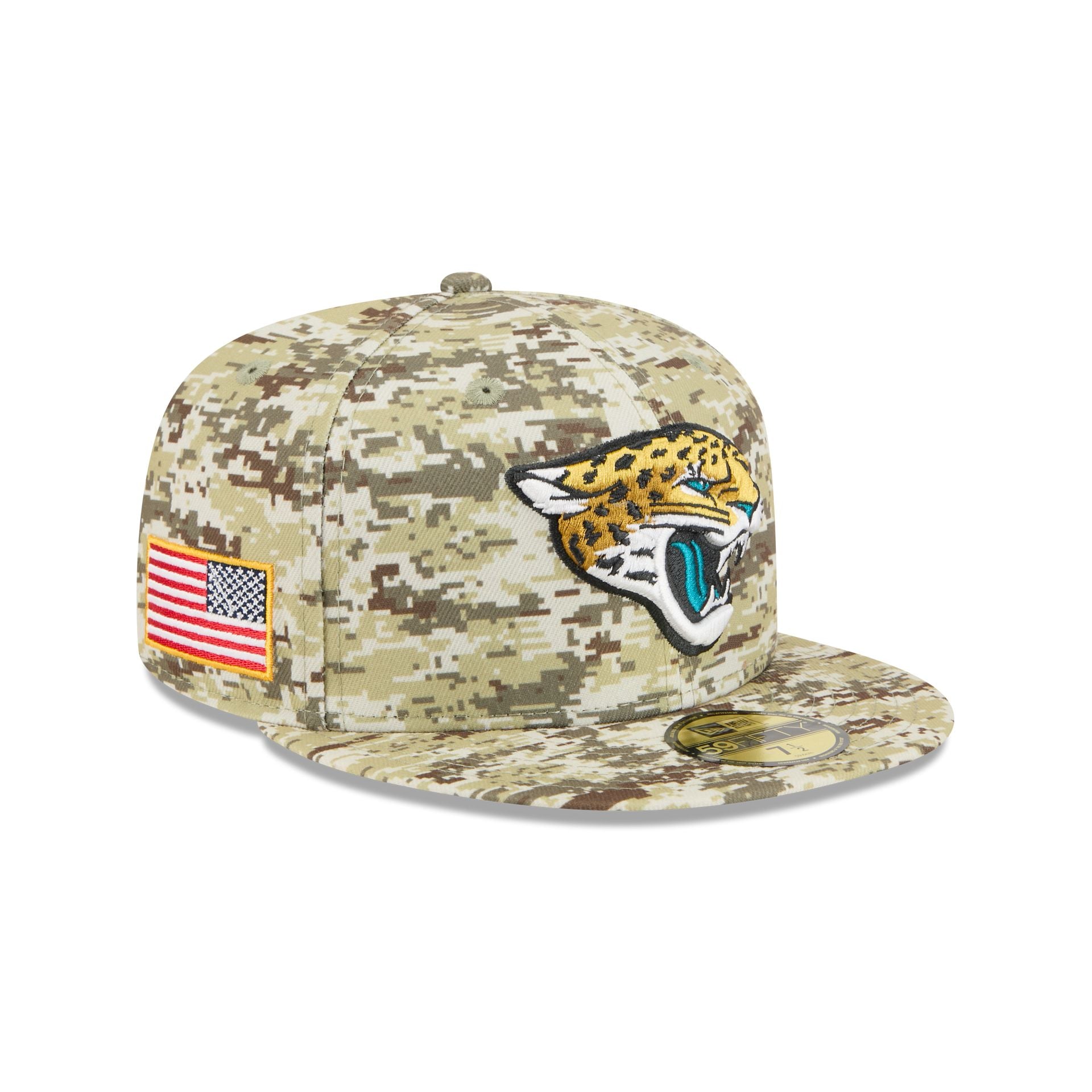 Jacksonville Jaguars 2025 Salute To Service Fan Gear 59Fifty Fitted Hat