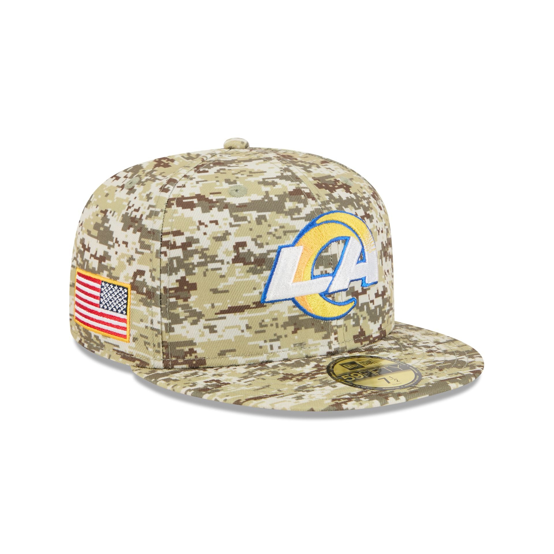 Los Angeles Rams 2025 Salute To Service Fan Gear 59Fifty Fitted Hat