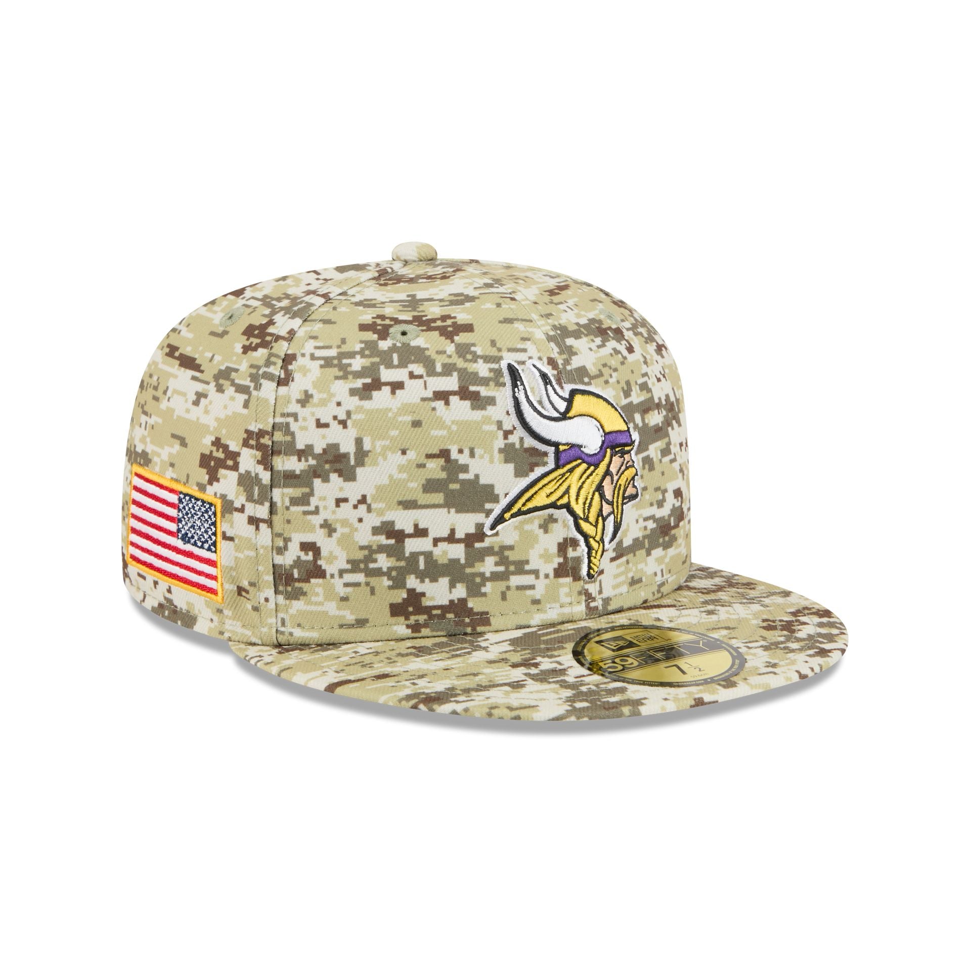 Minnesota Vikings 2025 Salute To Service Fan Gear 59Fifty Fitted Hat
