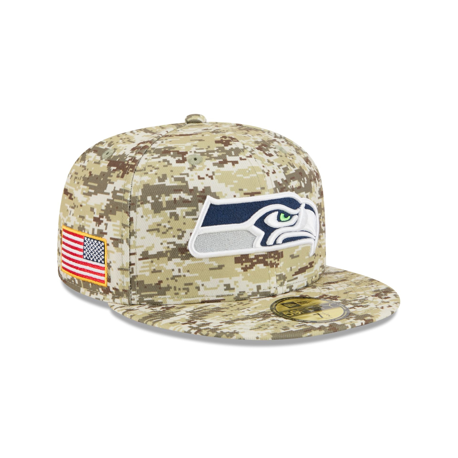 Seattle Seahawks 2025 Salute To Service Fan Gear 59Fifty Fitted Hat