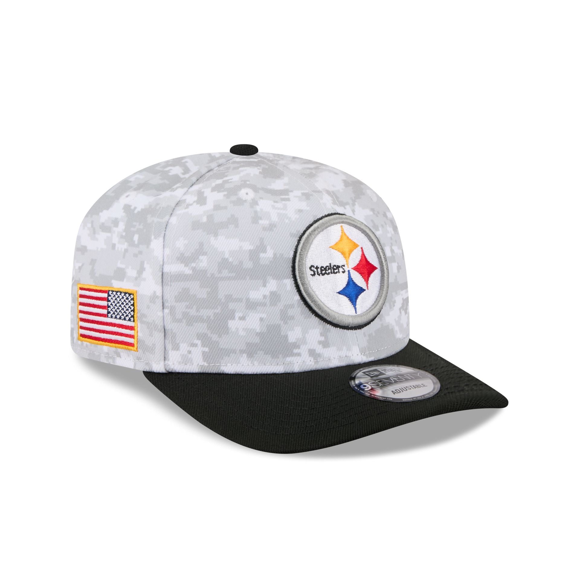 Pittsburgh Steelers 2025 Salute To Service Fan Gear 9Seventy Stretch-Snap Hat