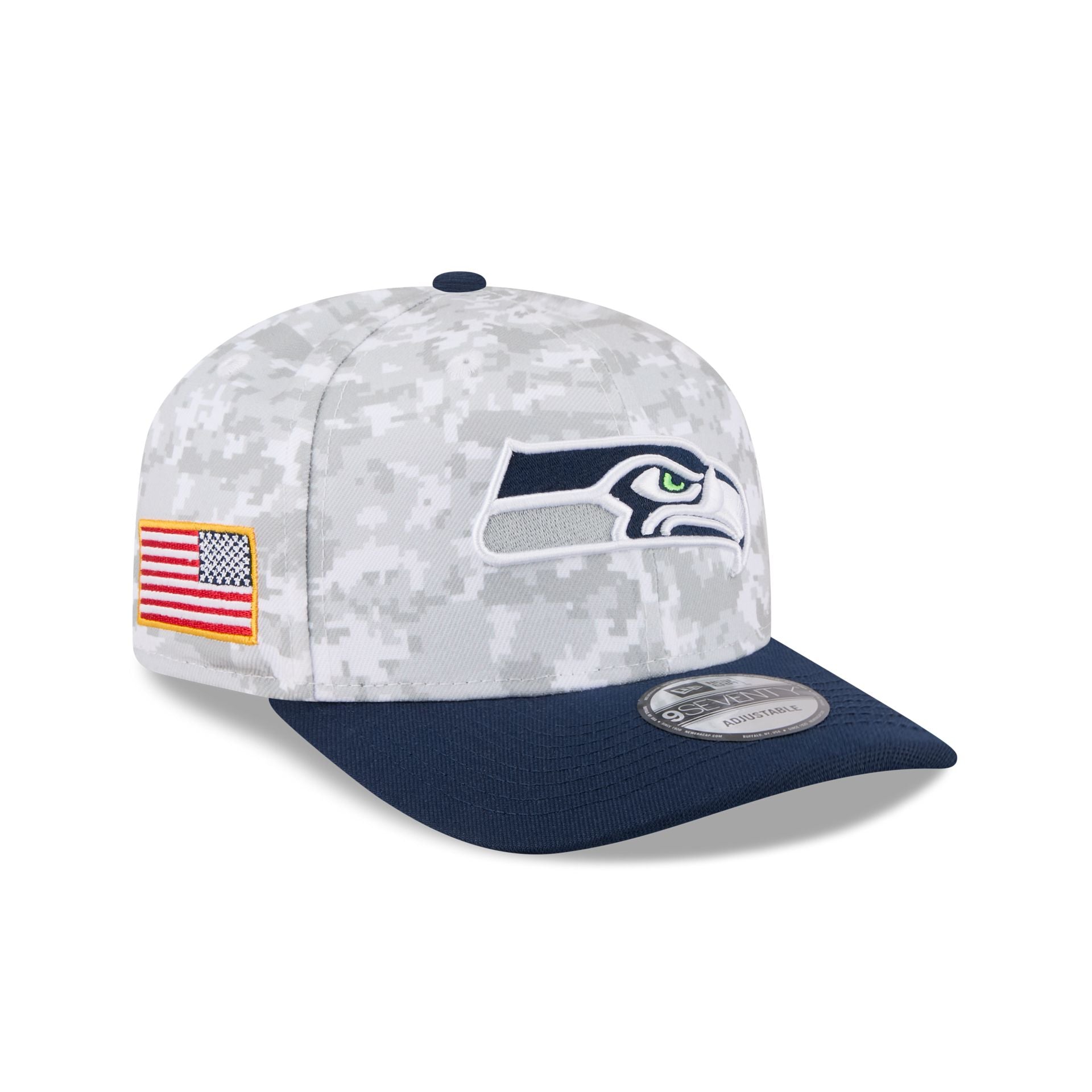Seattle Seahawks 2025 Salute To Service Fan Gear 9Seventy Stretch-Snap Hat