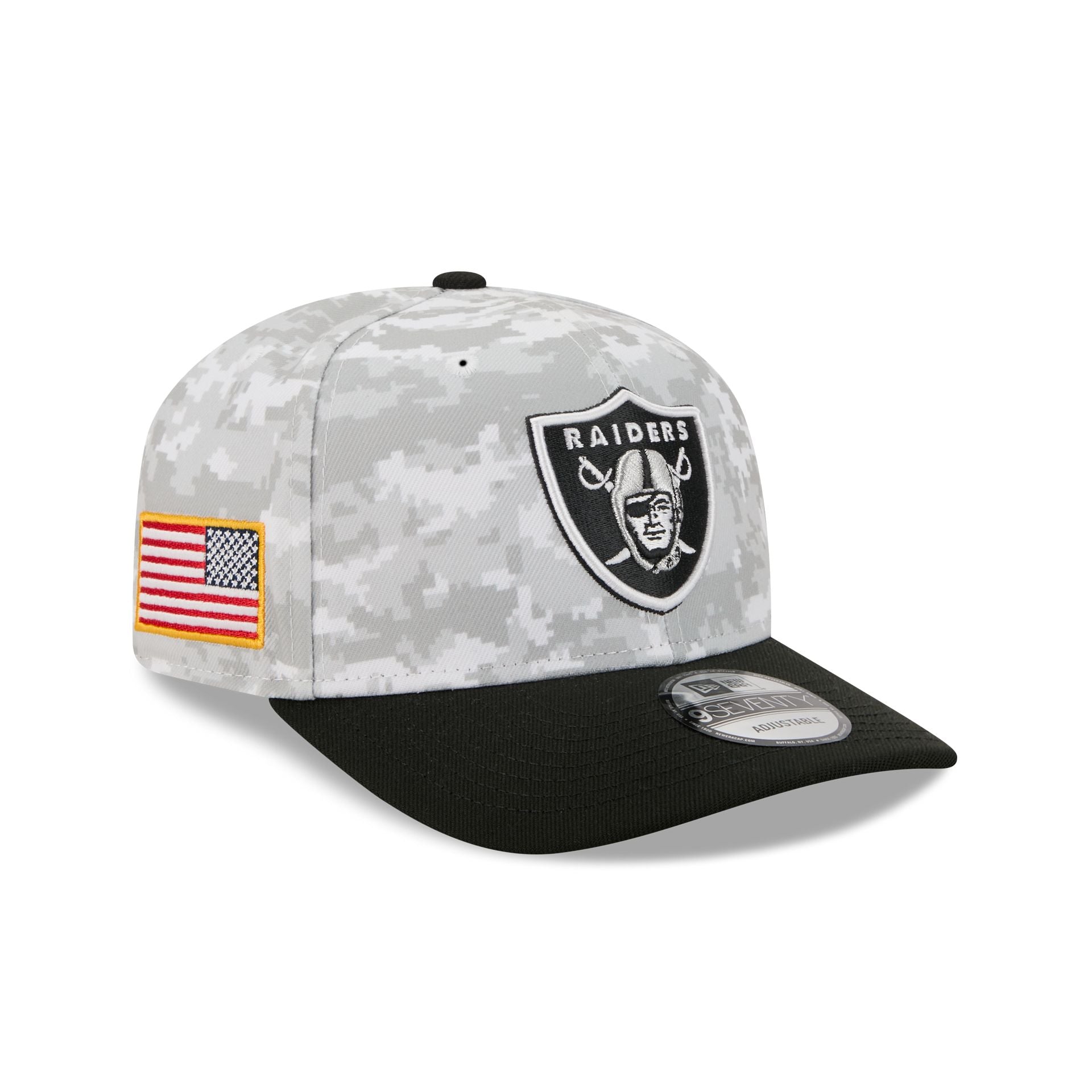Las Vegas Raiders 2025 Salute To Service Fan Gear 9Seventy Stretch-Snap Hat