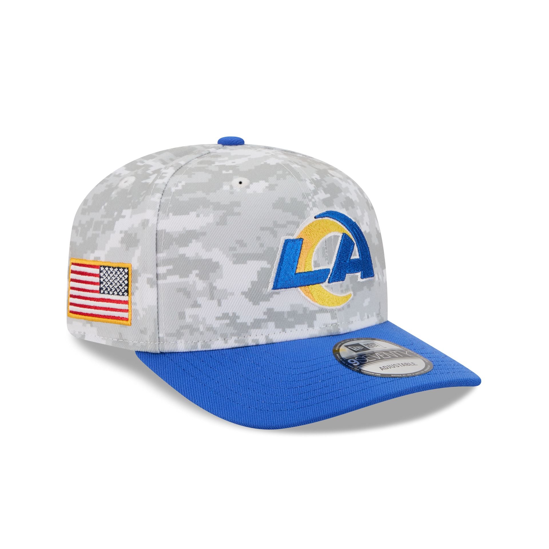 Los Angeles Rams 2025 Salute To Service Fan Gear 9Seventy Stretch-Snap Hat