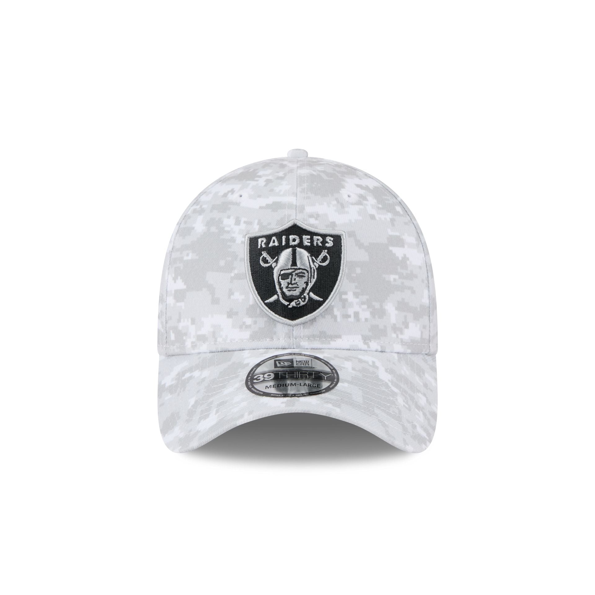 Alternative view of Las Vegas Raiders 2025 Salute To Service Fan Gear 39Thirty Stretch Fit Hat