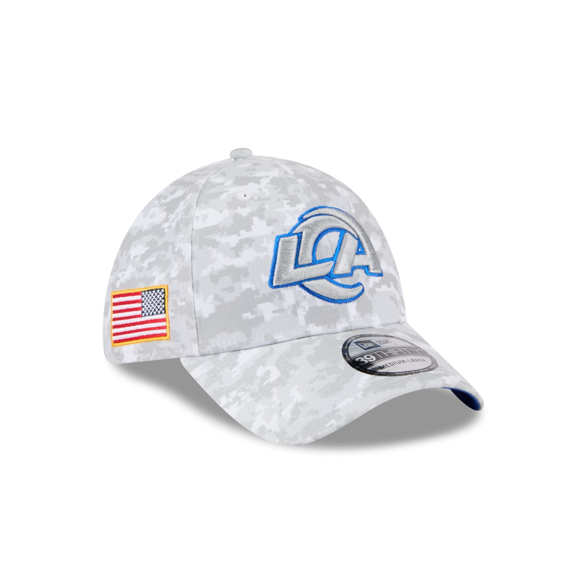 Los Angeles Rams 2025 Salute To Service Fan Gear 39Thirty Stretch Fit Hat
