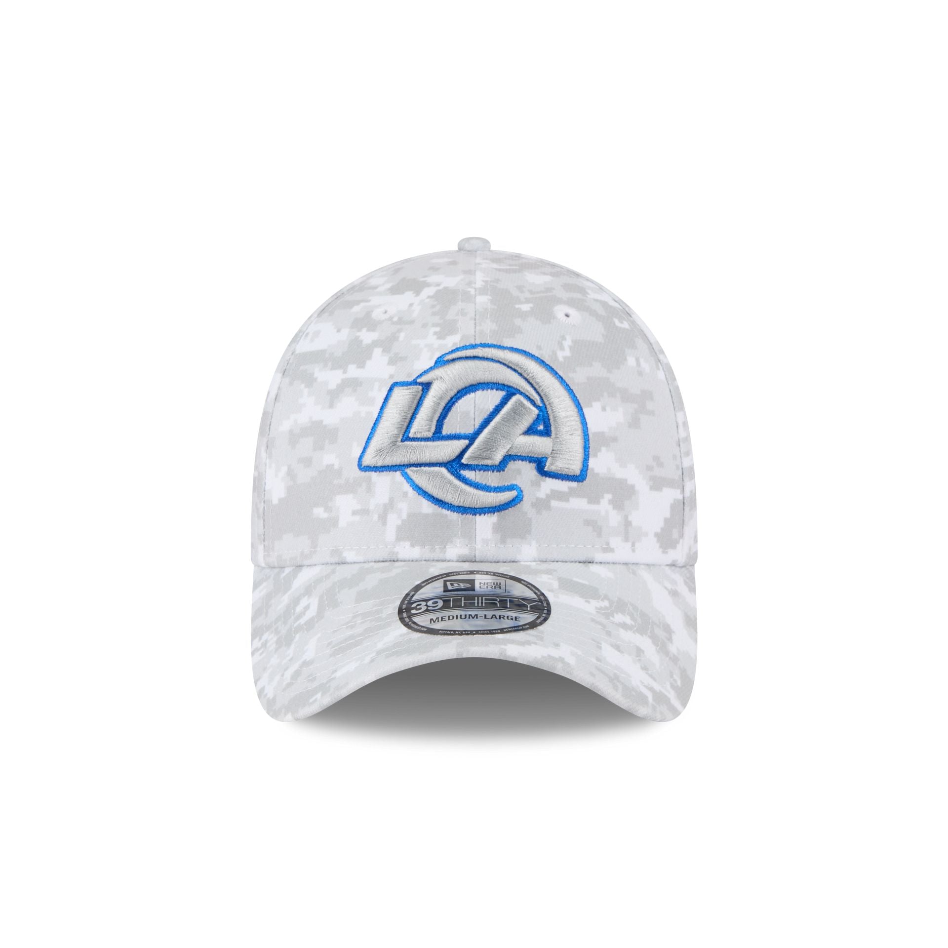 Alternative view of Los Angeles Rams 2025 Salute To Service Fan Gear 39Thirty Stretch Fit Hat