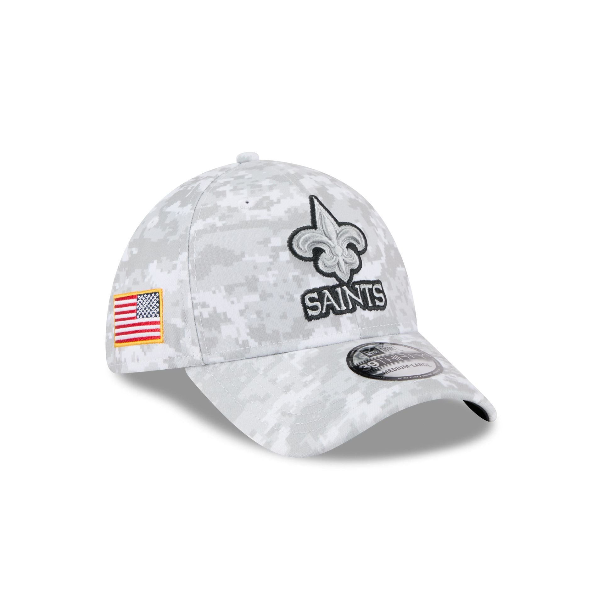 New Orleans Saints 2025 Salute To Service Fan Gear 39Thirty Stretch Fit Hat