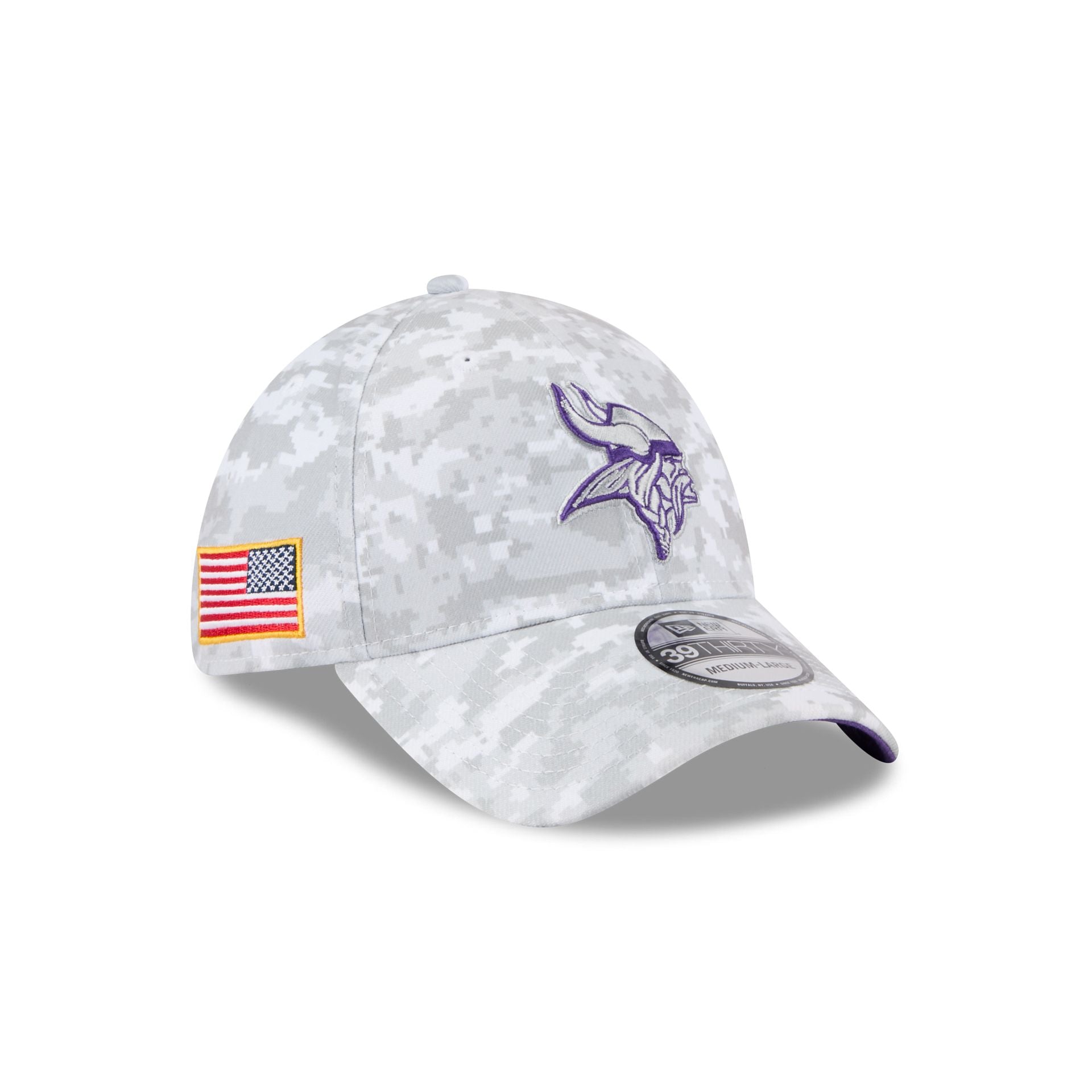 Minnesota Vikings 2025 Salute To Service Fan Gear 39Thirty Stretch Fit Hat