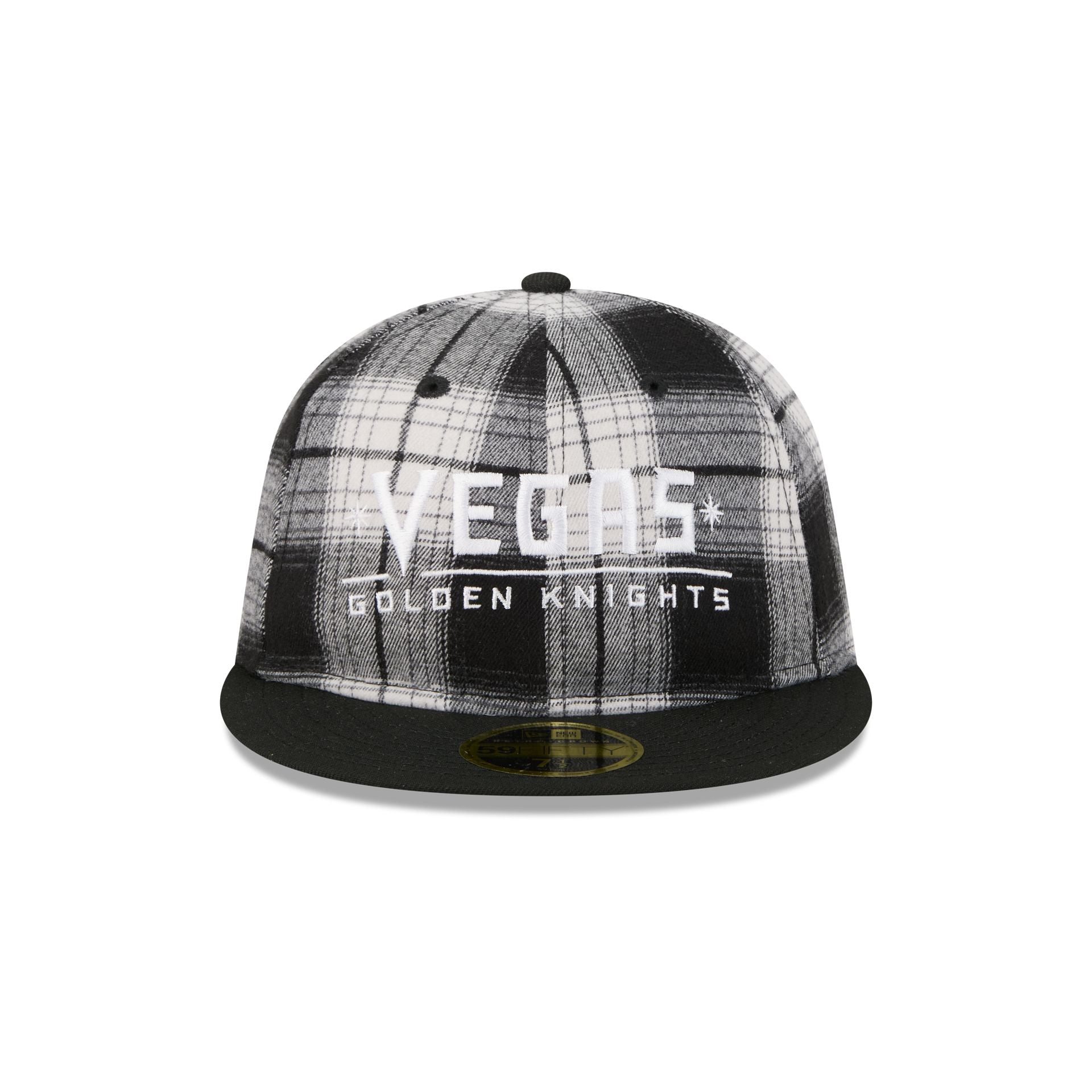 Alternative view of Vegas Golden Knights Grunge Plaid Retro Crown 59Fifty Fitted Hat