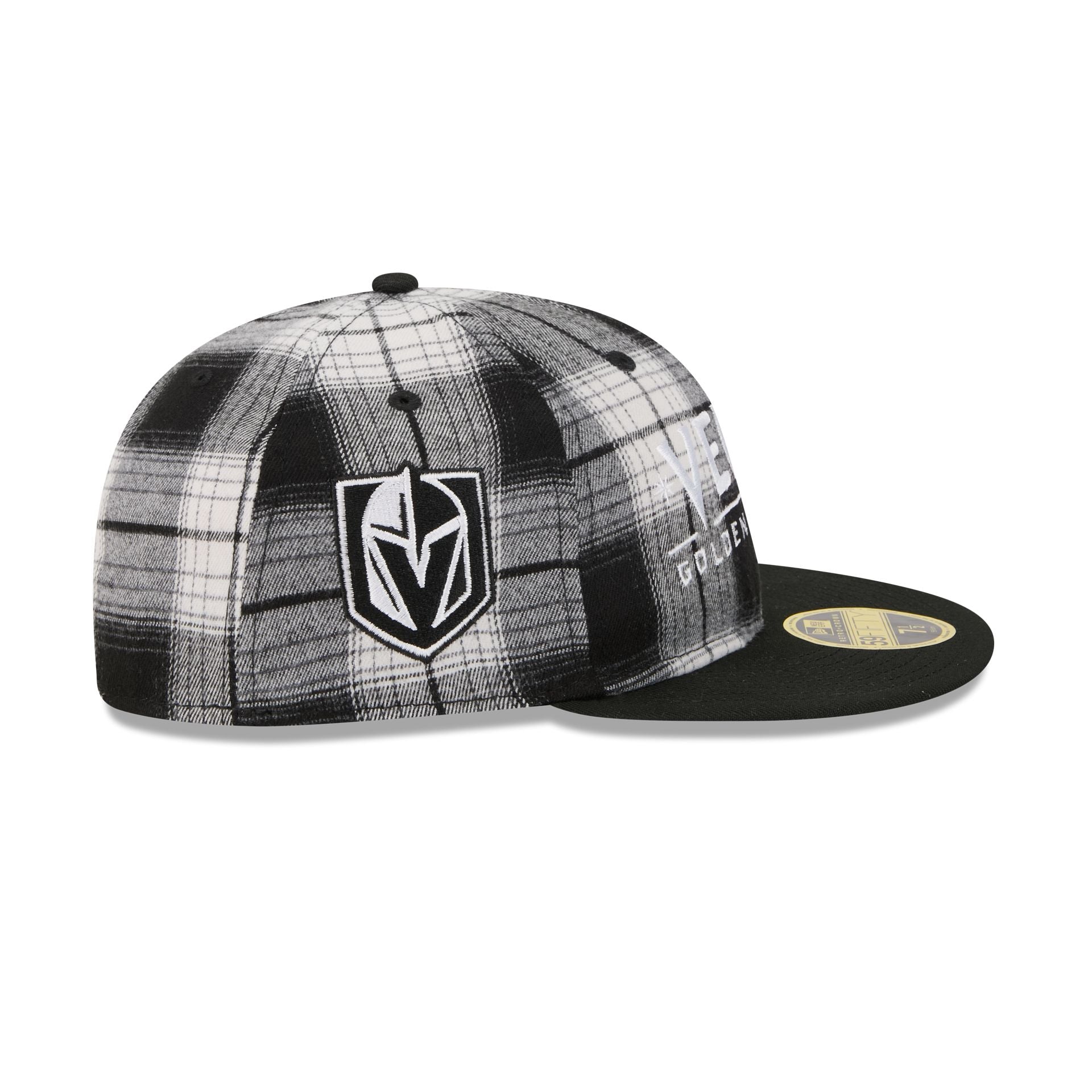 Vegas Golden Knights Grunge Plaid Retro Crown 59Fifty Fitted Hat - Image 4