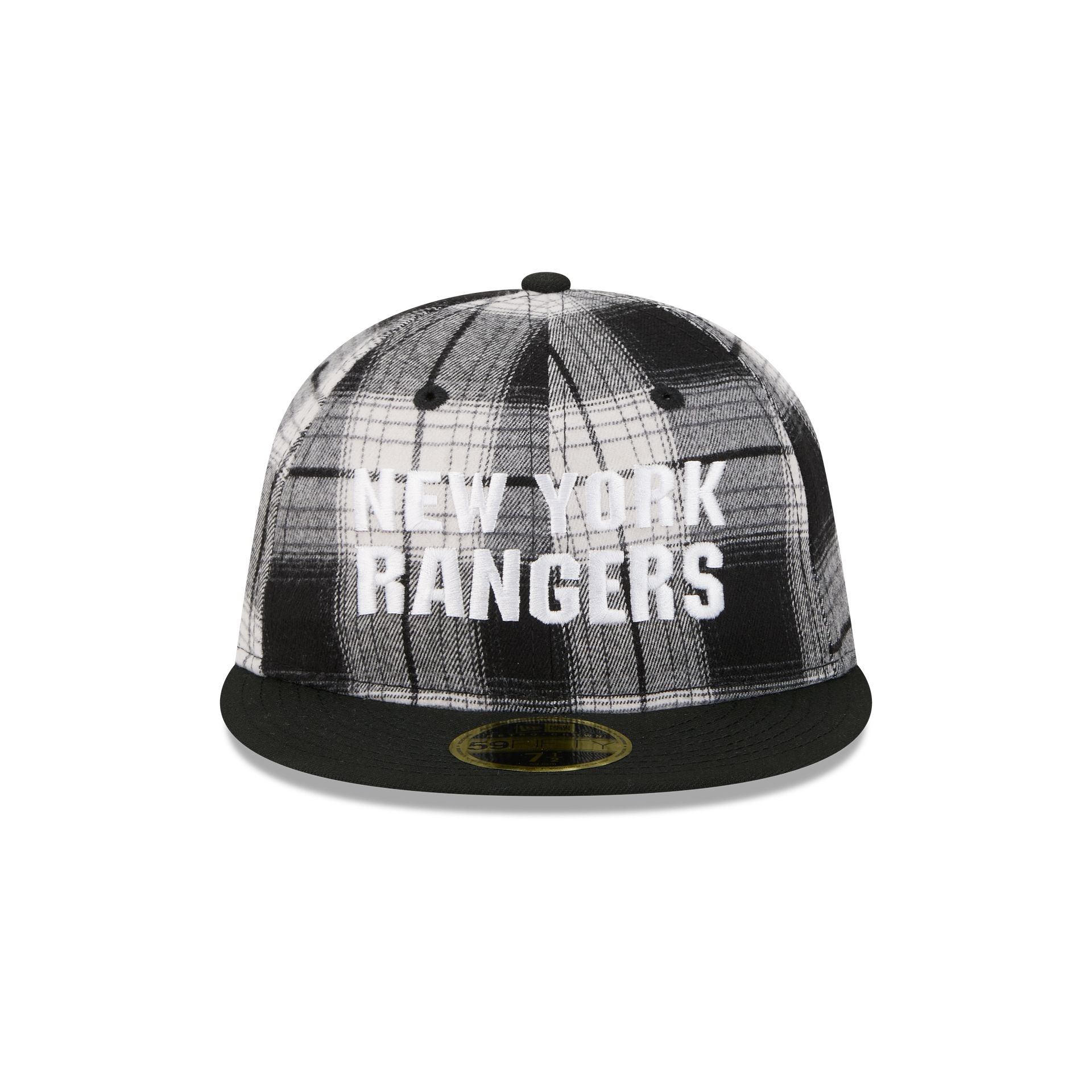 Alternative view of New York Rangers Grunge Plaid Retro Crown 59Fifty Fitted Hat