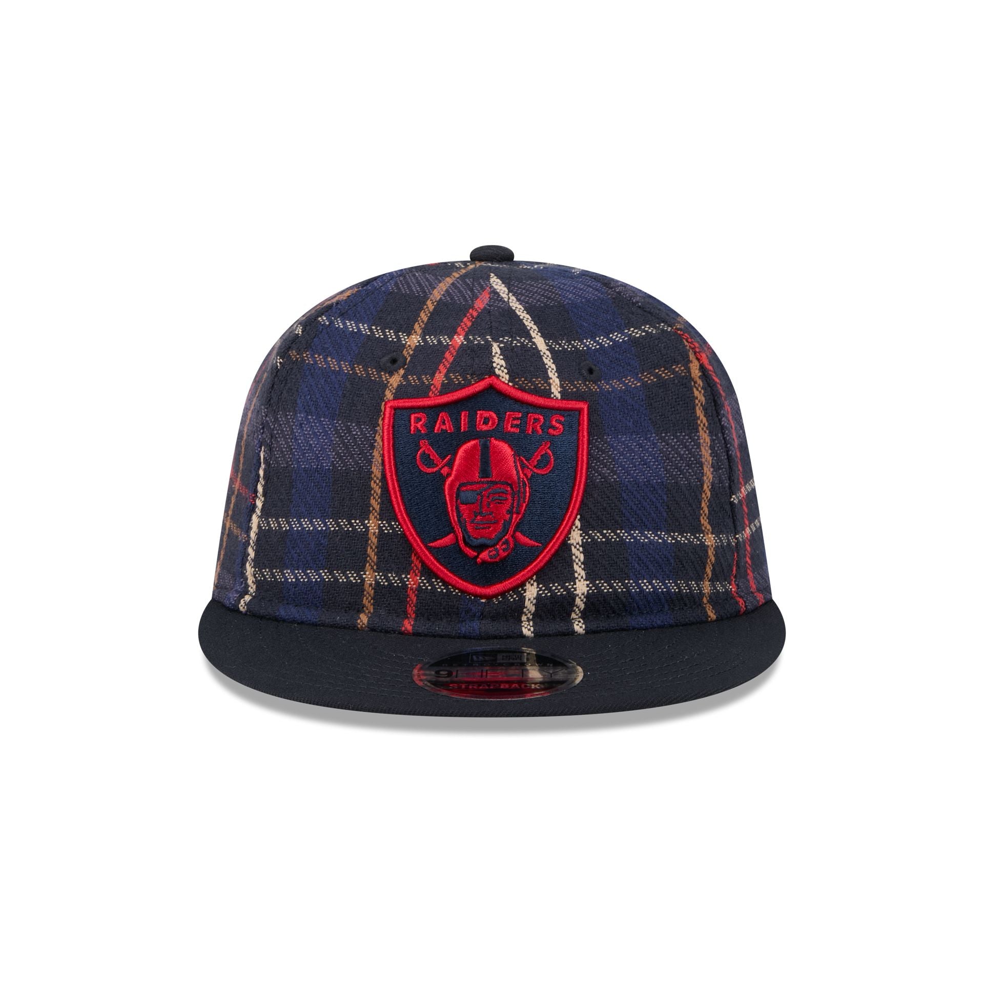 Alternative view of Las Vegas Raiders Grunge Plaid Retro Crown 9Fifty Adjustable Hat