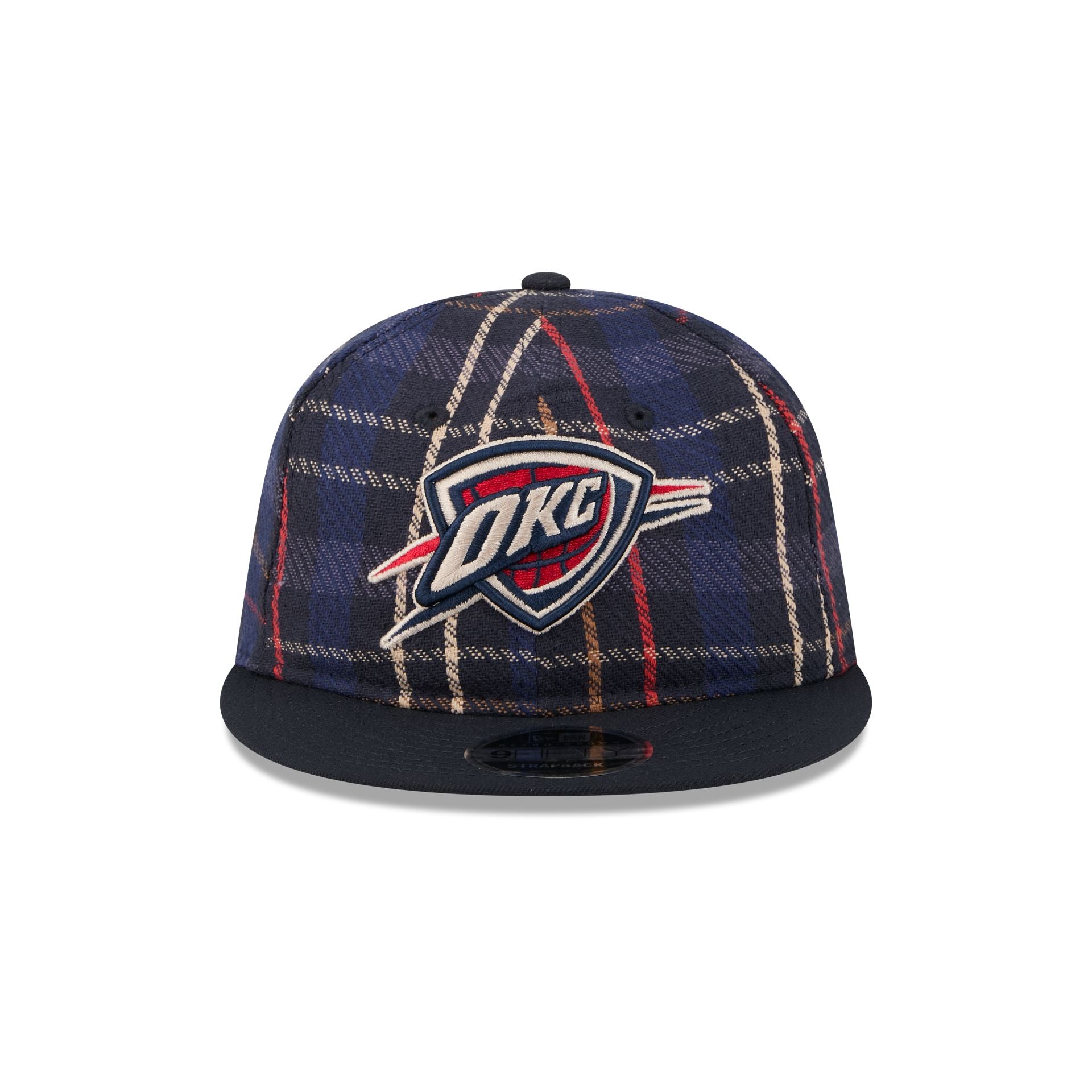 Alternative view of Oklahoma City Thunder Grunge Plaid Retro Crown 9Fifty Adjustable Hat