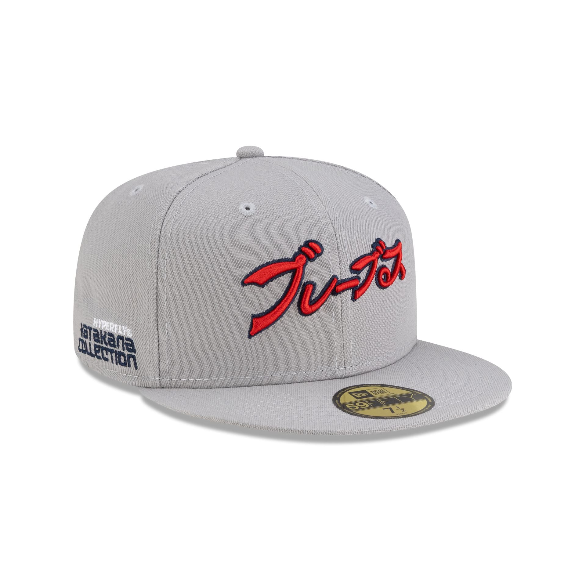 Hyperfly Katakana X Atlanta Braves Gray 59Fifty Fitted Hat