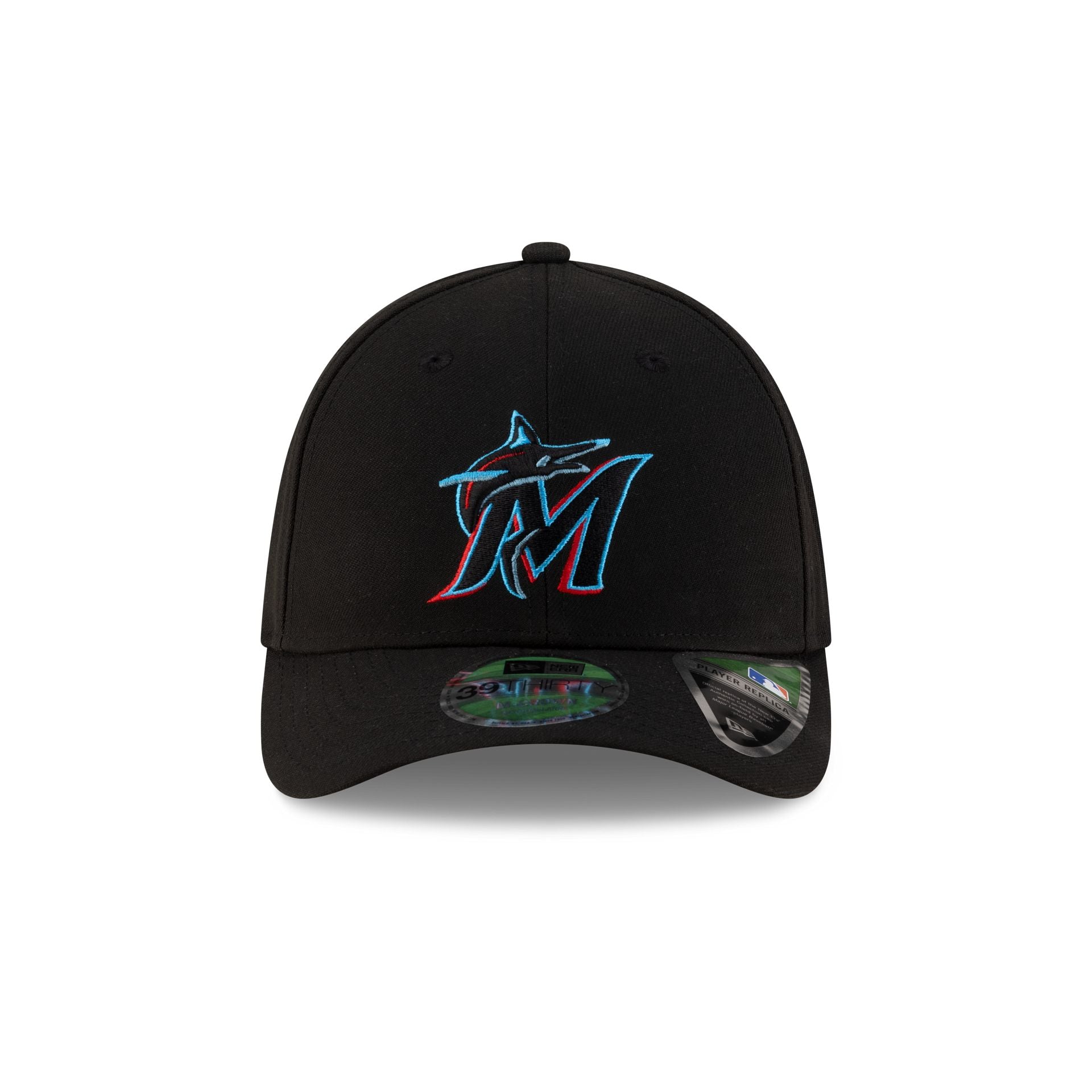 Alternative view of Miami Marlins Player Replica 39Thirty M-Crown Stretch Fit Hat