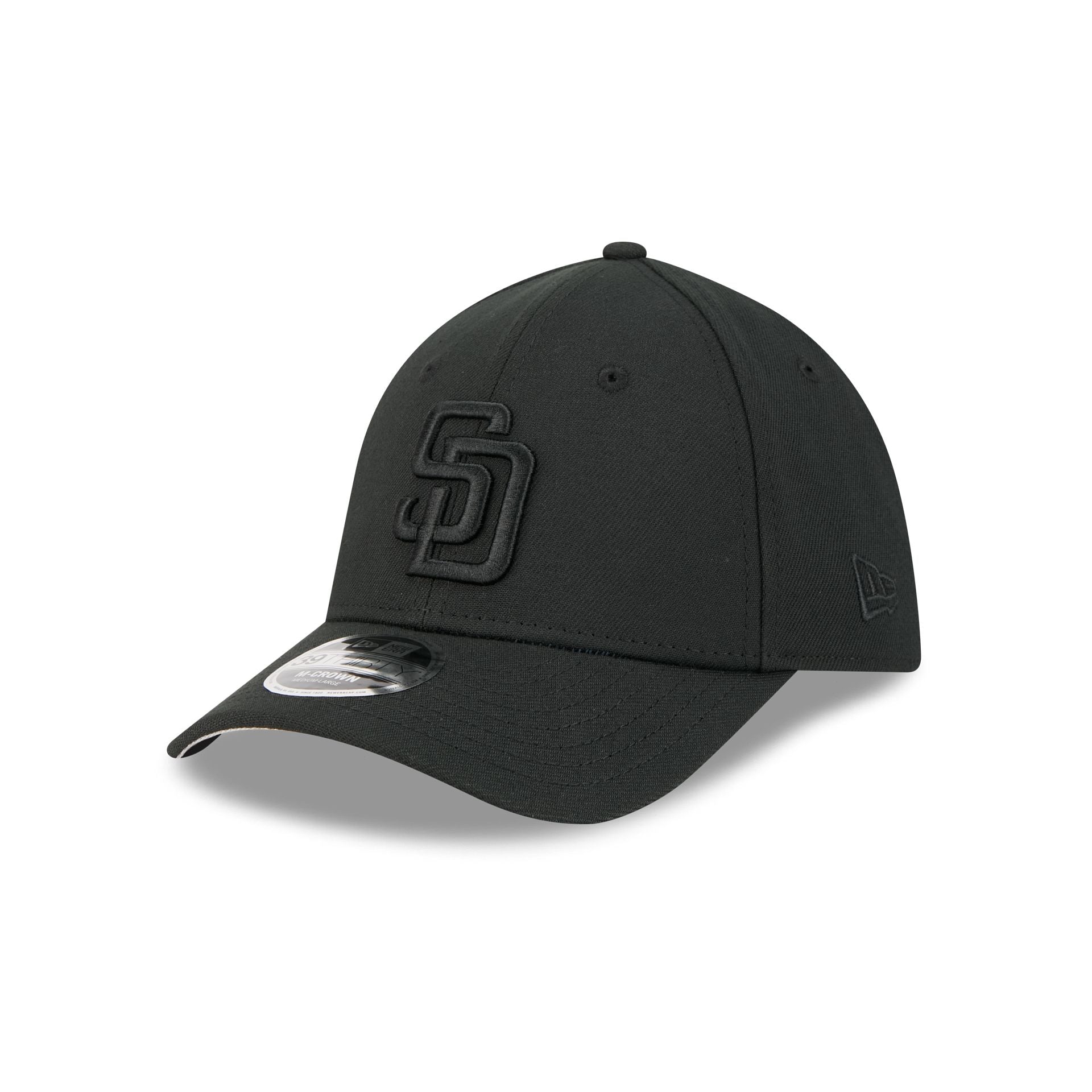 San Diego Padres Black And White 39Thirty M-Crown Stretch Fit Hat