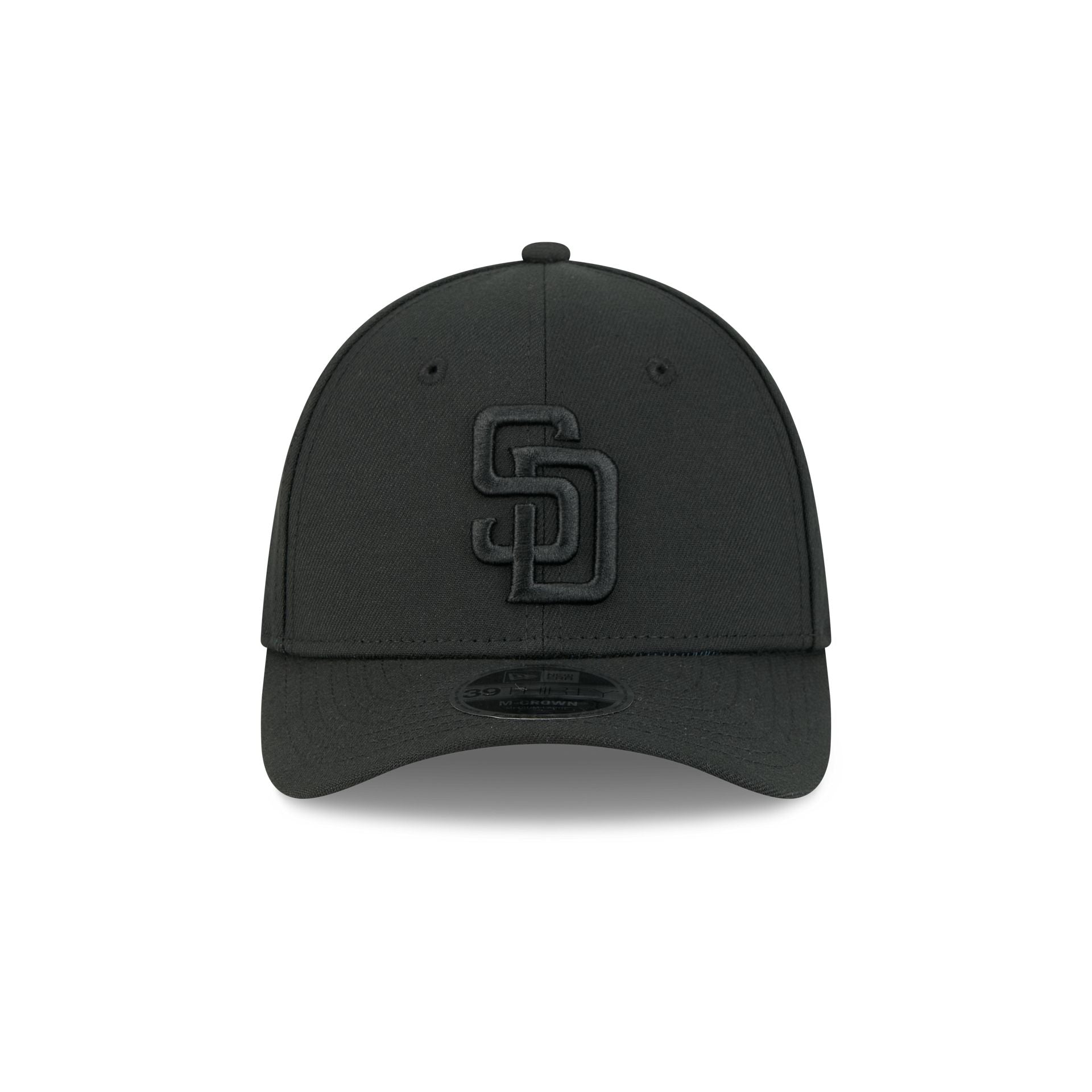 Alternative view of San Diego Padres Black And White 39Thirty M-Crown Stretch Fit Hat