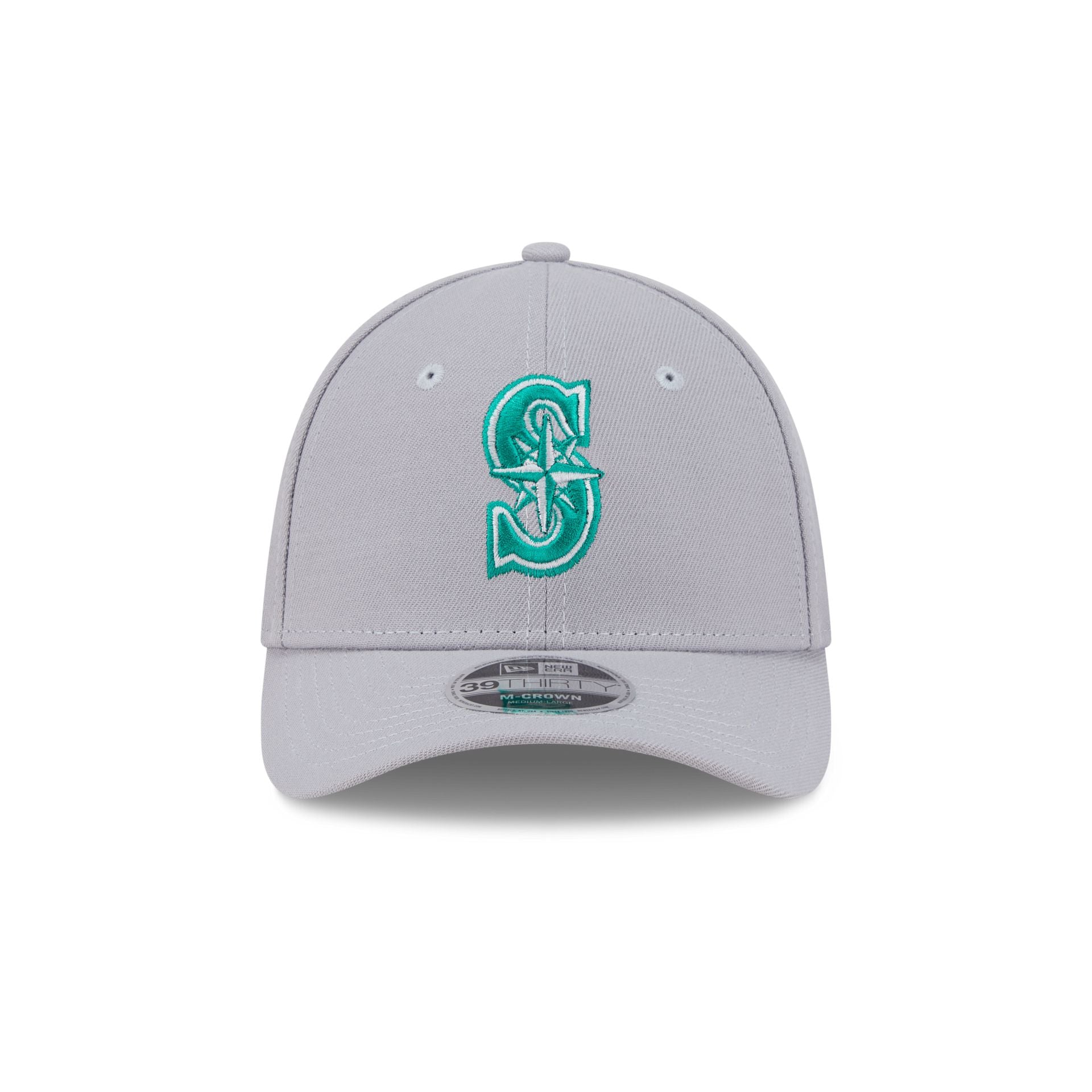 Alternative view of Seattle Mariners Gray 39Thirty M-Crown Stretch Fit Hat