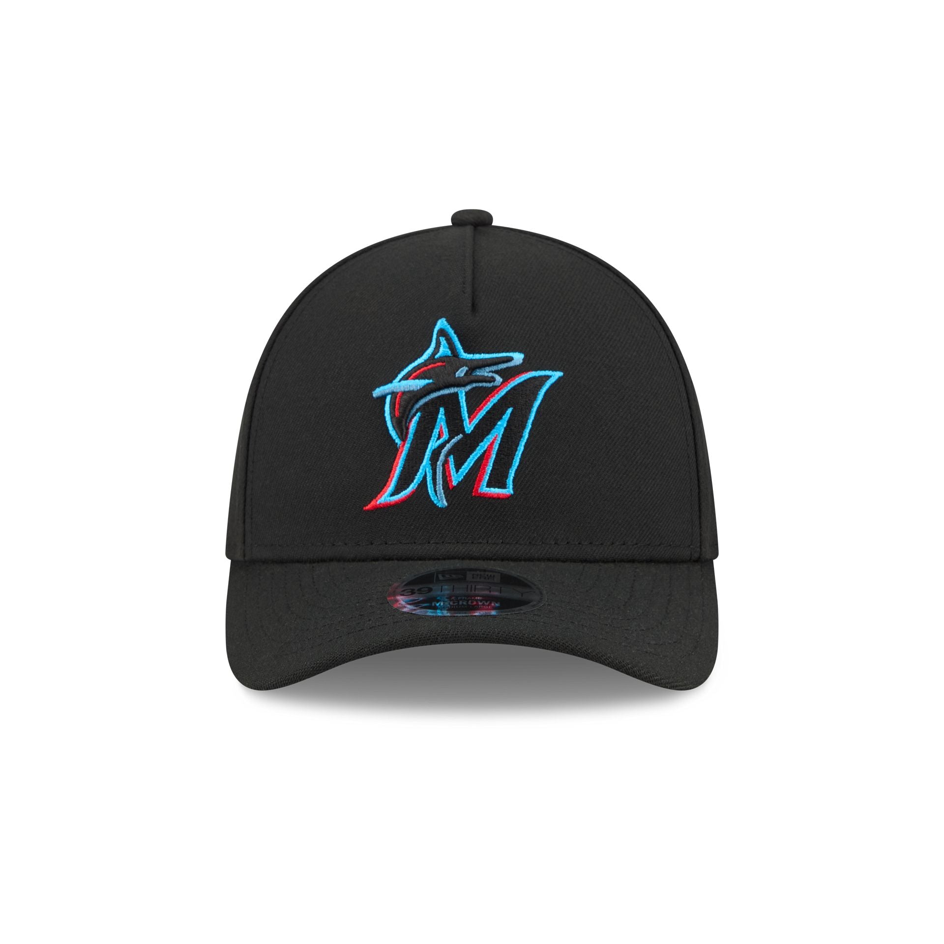 Alternative view of Miami Marlins 39Thirty M-Crown A-Frame Stretch Fit Hat