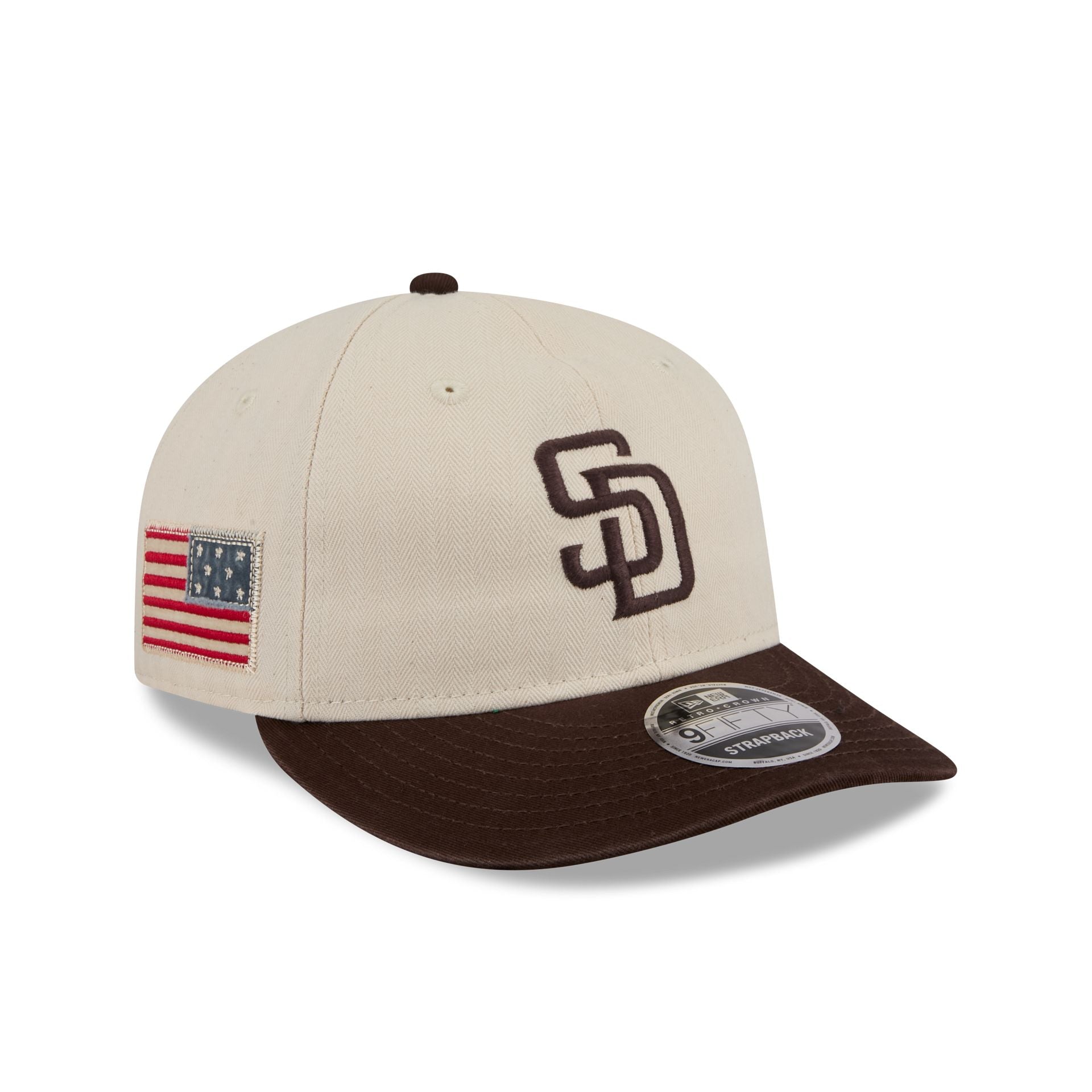 San Diego Padres Three Looms Americana Herringbone Retro Crown 9Fifty Adjustable Hat