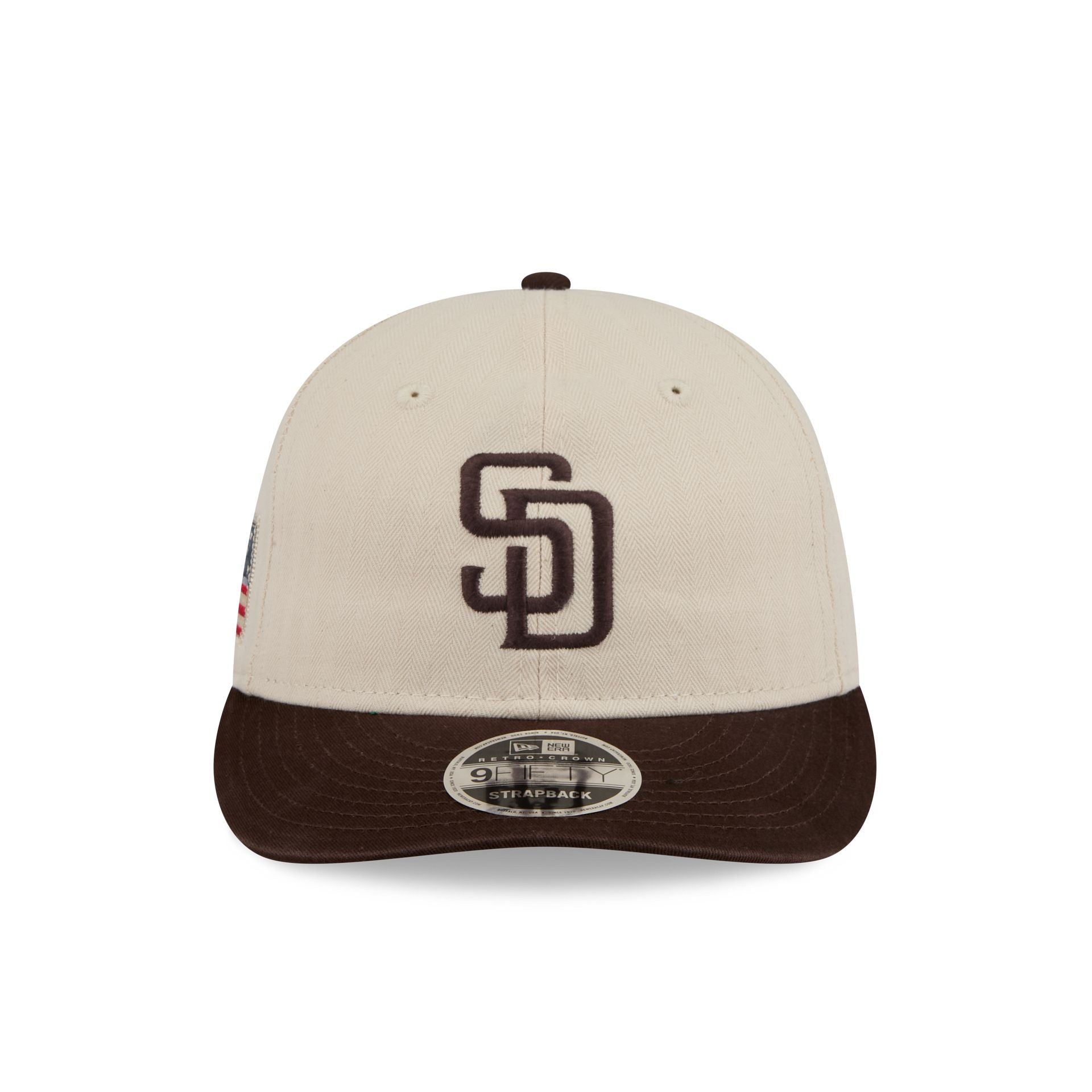 Alternative view of San Diego Padres Three Looms Americana Herringbone Retro Crown 9Fifty Adjustable Hat