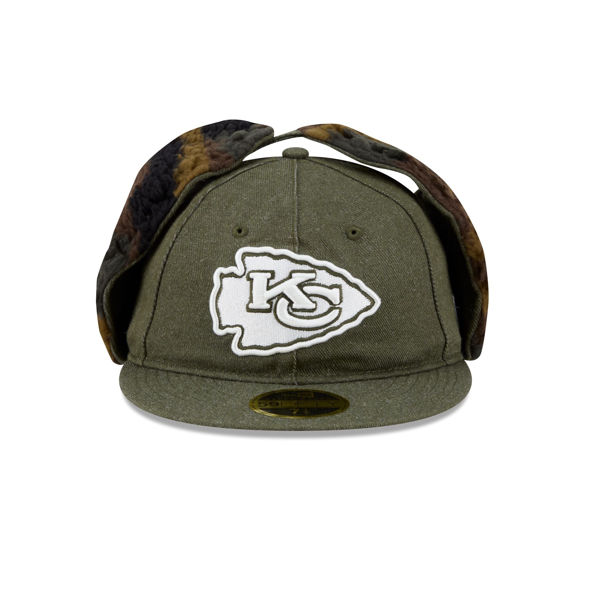 Alternative view of Kansas City Chiefs Three Looms Cotton Twill Camo Retro Crown Dog Ear 59Fifty Fitted Hat