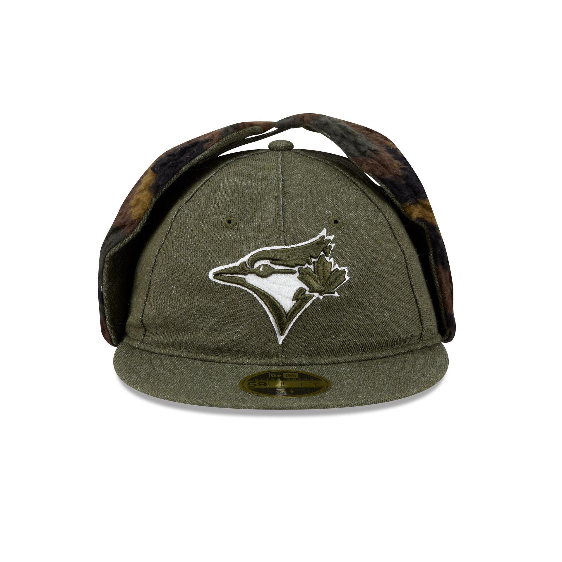 Alternative view of Toronto Blue Jays Three Looms Cotton Twill Camo Retro Crown Dog Ear 59Fifty Fitted Hat