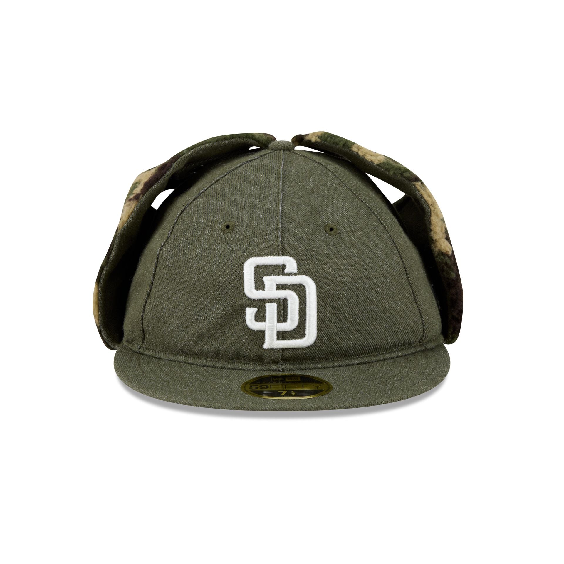 Alternative view of San Diego Padres Three Looms Cotton Twill Camo Retro Crown Dog Ear 59Fifty Fitted Hat