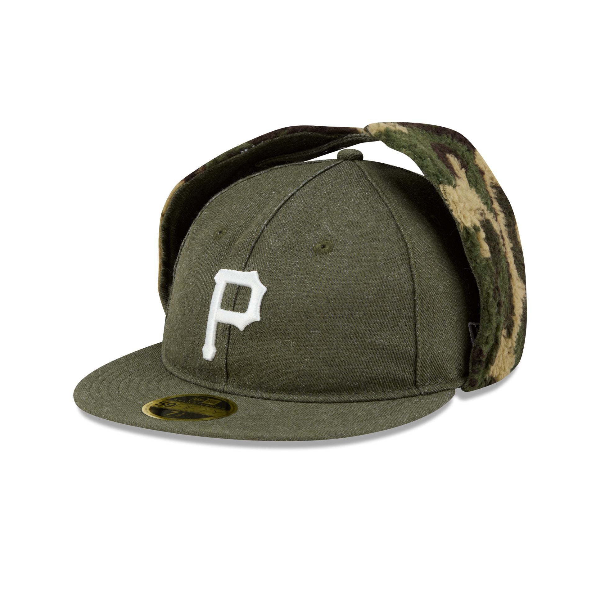 Pittsburgh Pirates Three Looms Cotton Twill Camo Retro Crown Dog Ear 59Fifty Fitted Hat