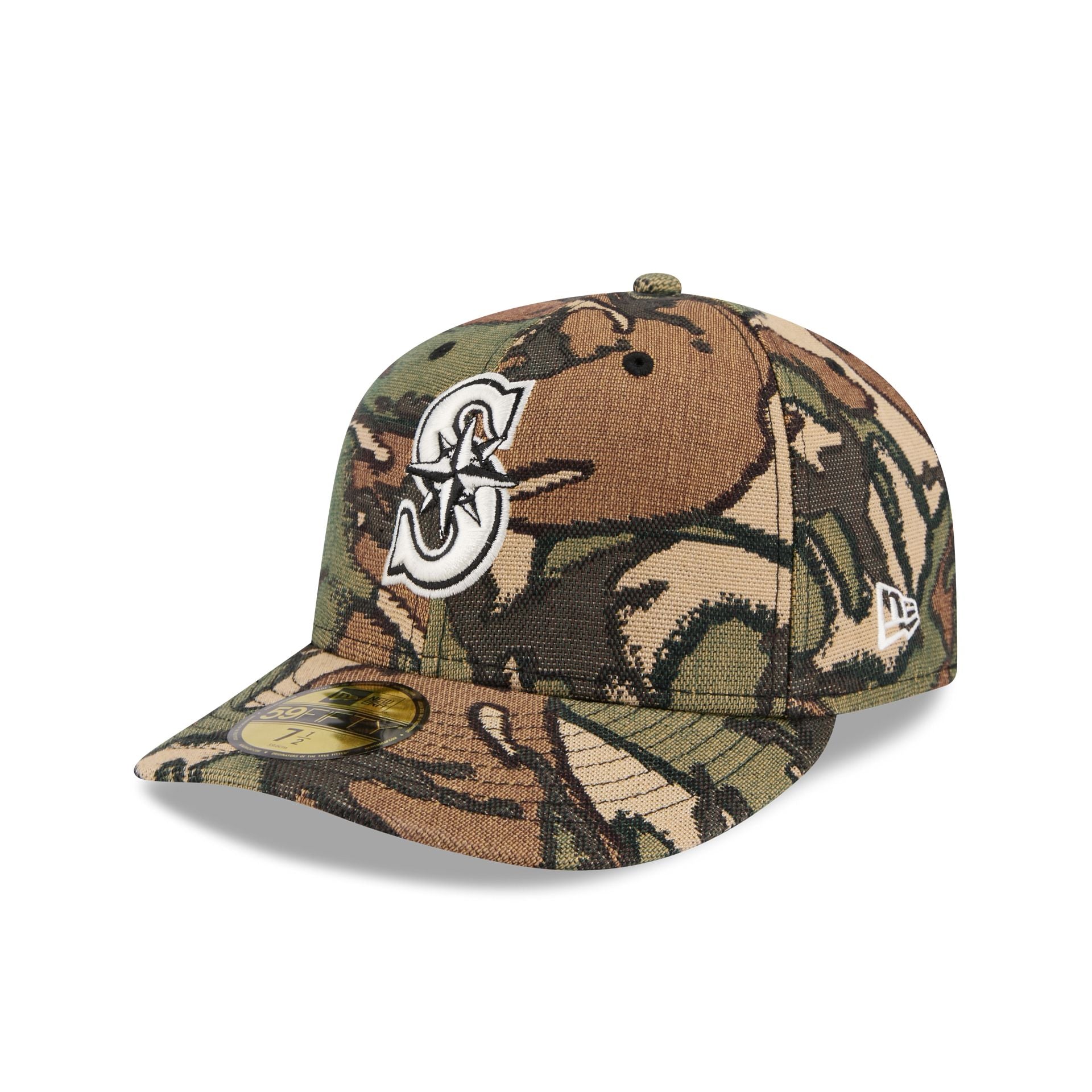 Seattle Mariners Three Looms Jacquard Camo 59Fifty Fitted Hat