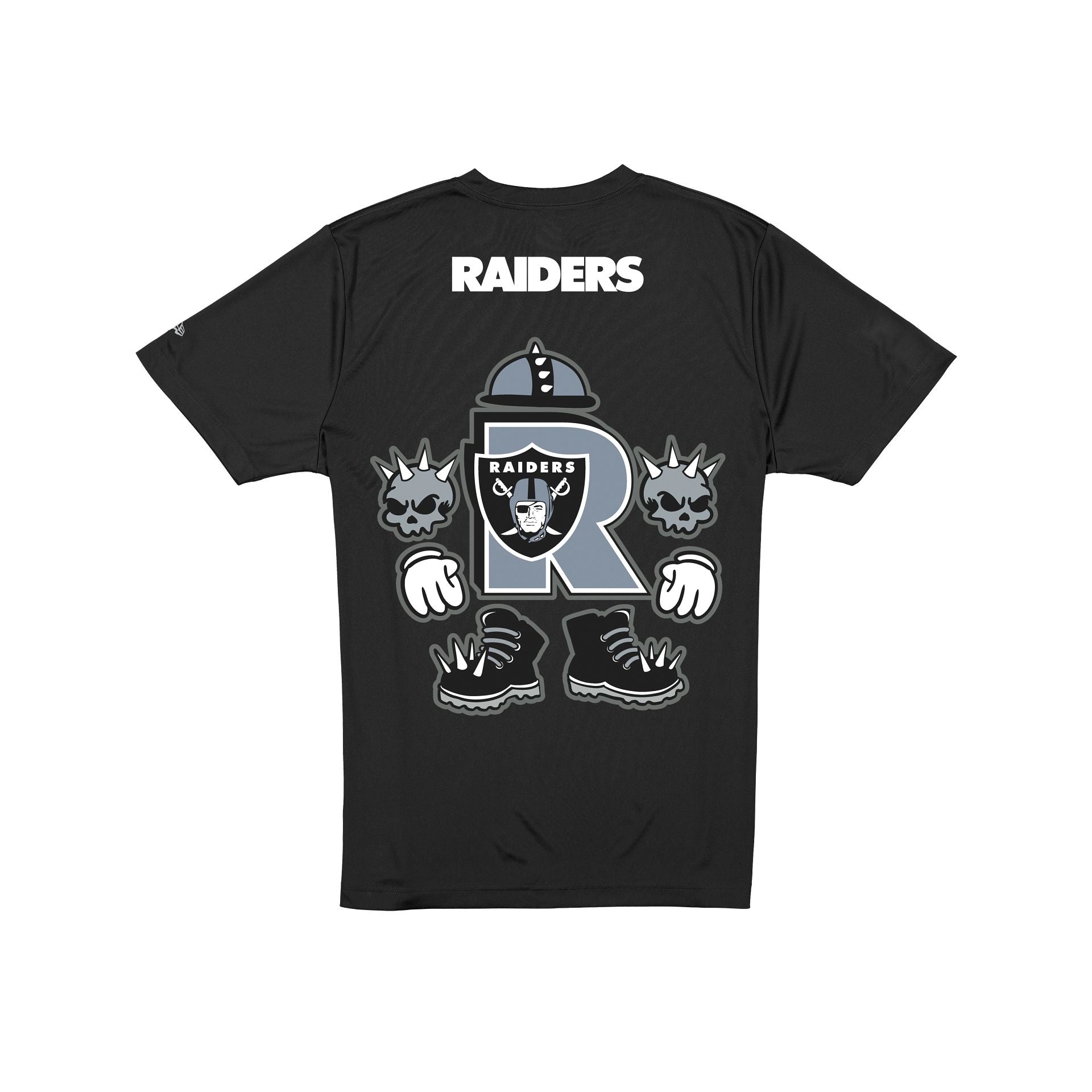 Alternative view of Las Vegas Raiders Cartoon Black T-Shirt