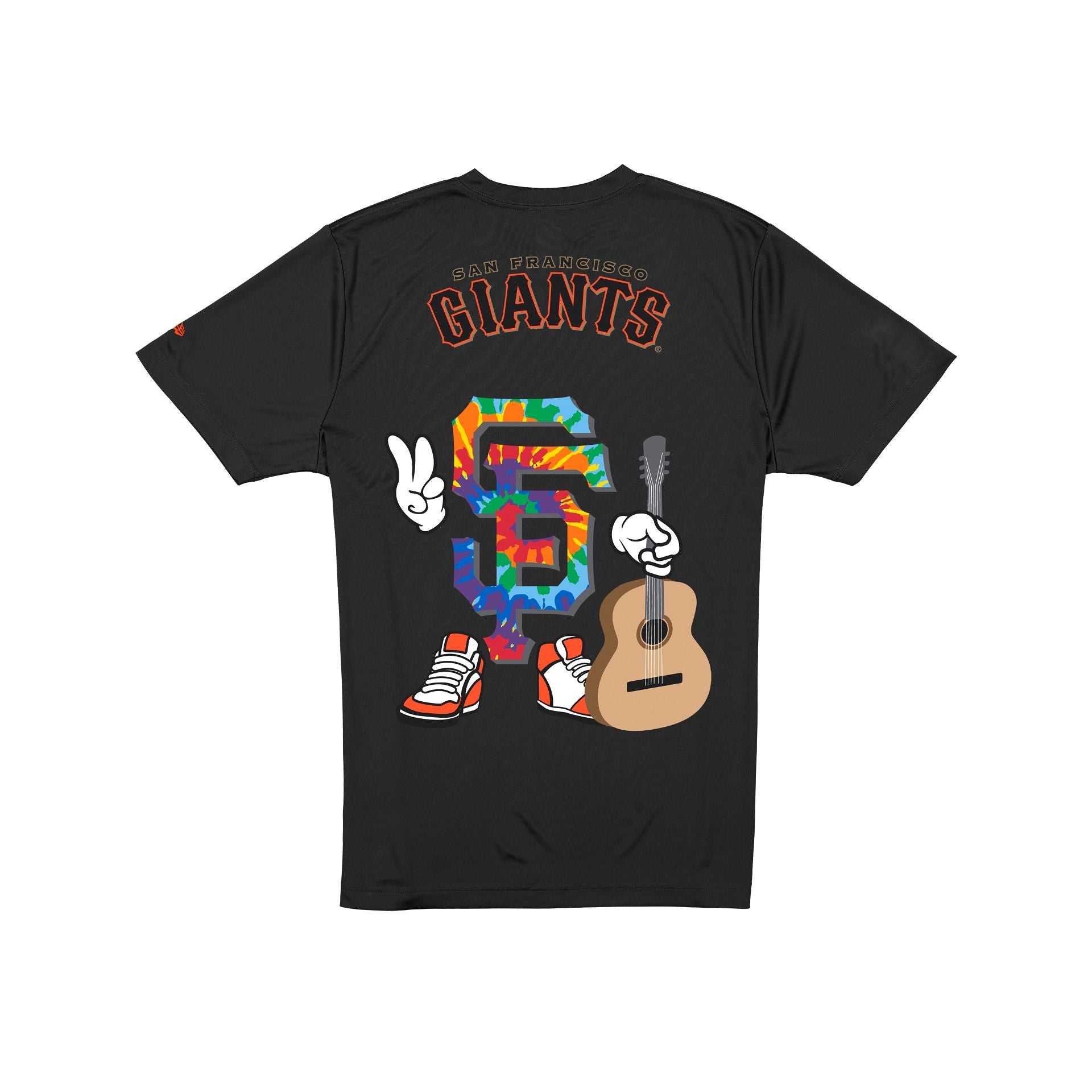 Alternative view of San Francisco Giants Cartoon Black T-Shirt
