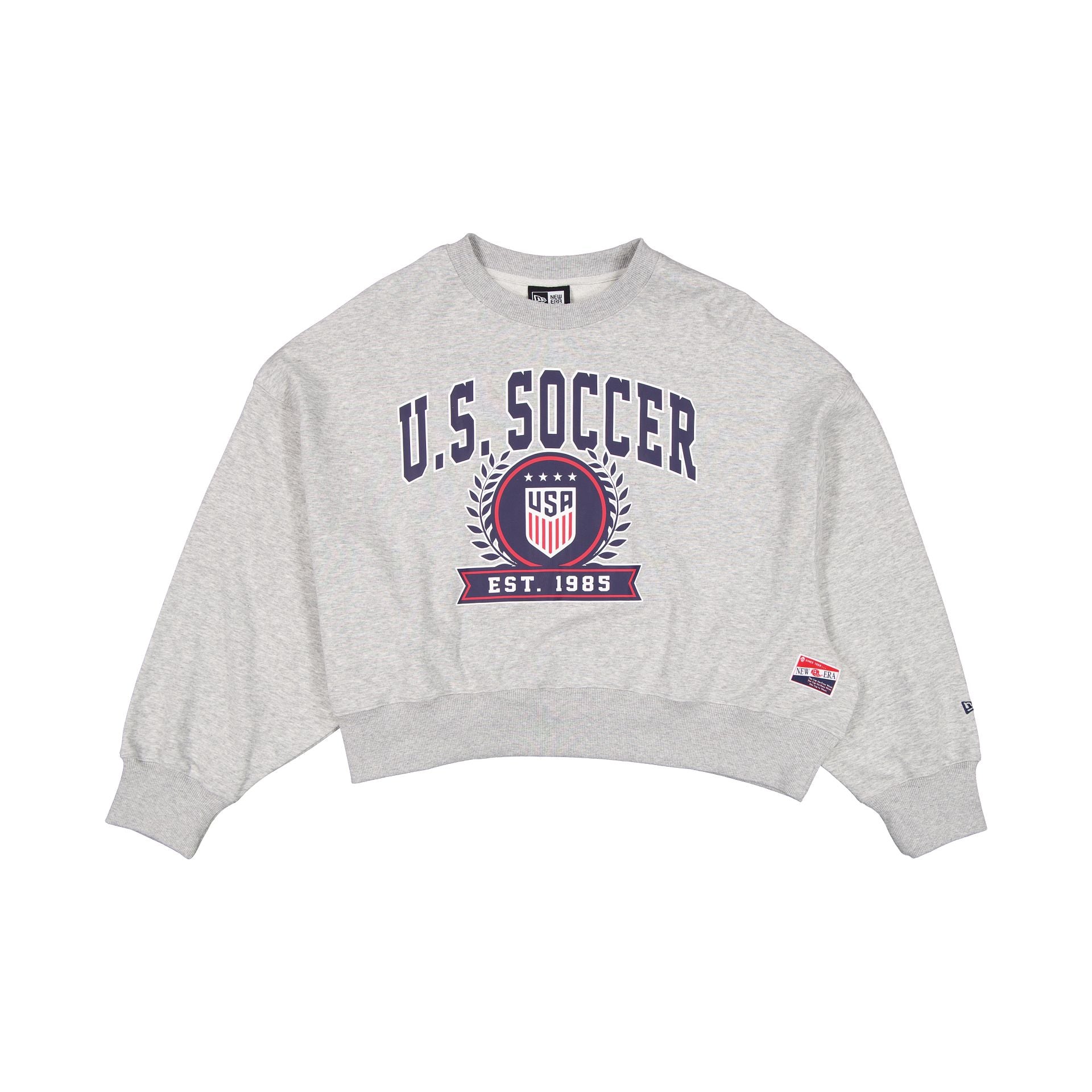 Us Soccer Women's National Team Women's Heather Gray Cropped Crewneck
