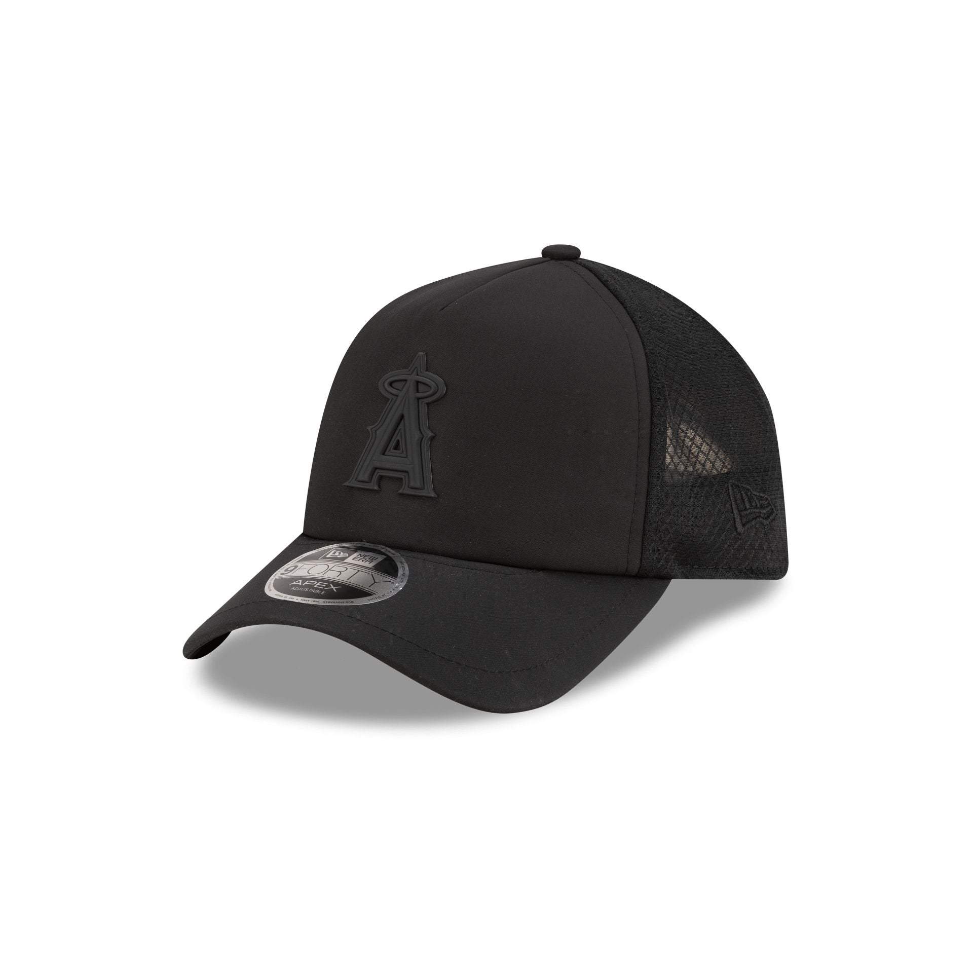 Los Angeles Angels 2026 Batting Practice Black 9Forty Apex Trucker Hat