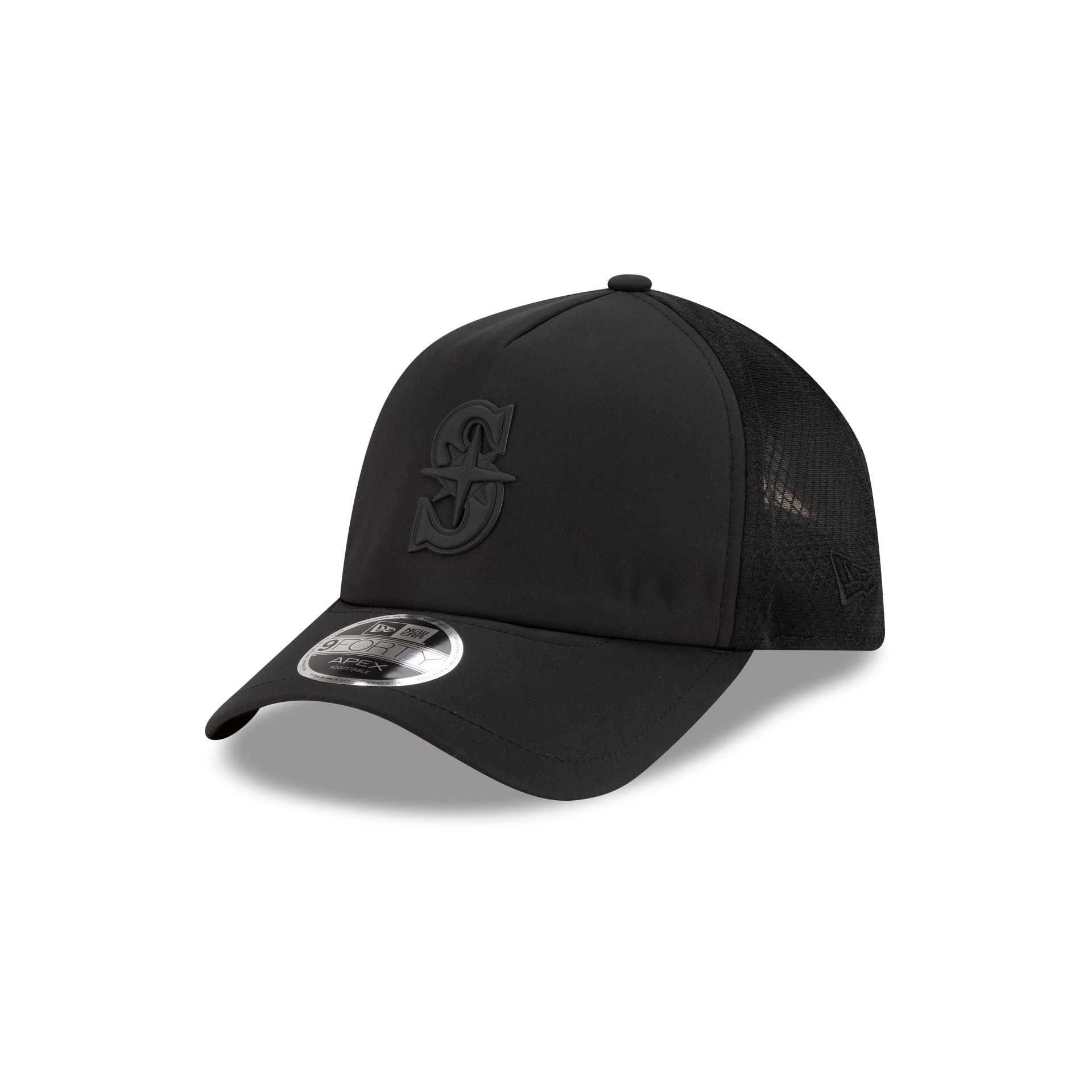 Seattle Mariners 2026 Batting Practice Black 9Forty Apex Trucker Hat