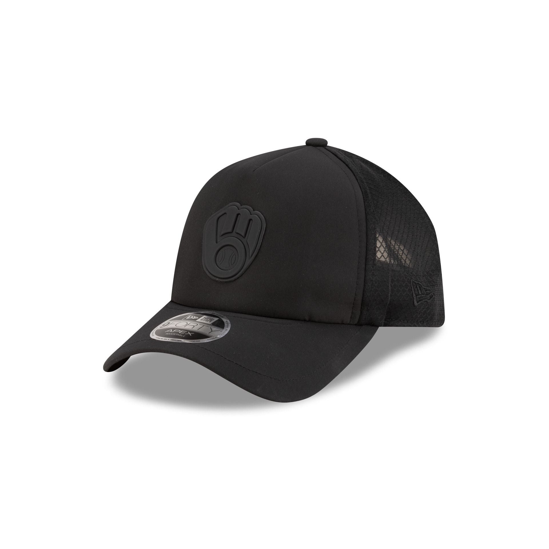 Milwaukee Brewers 2026 Batting Practice Black 9Forty Apex Trucker Hat