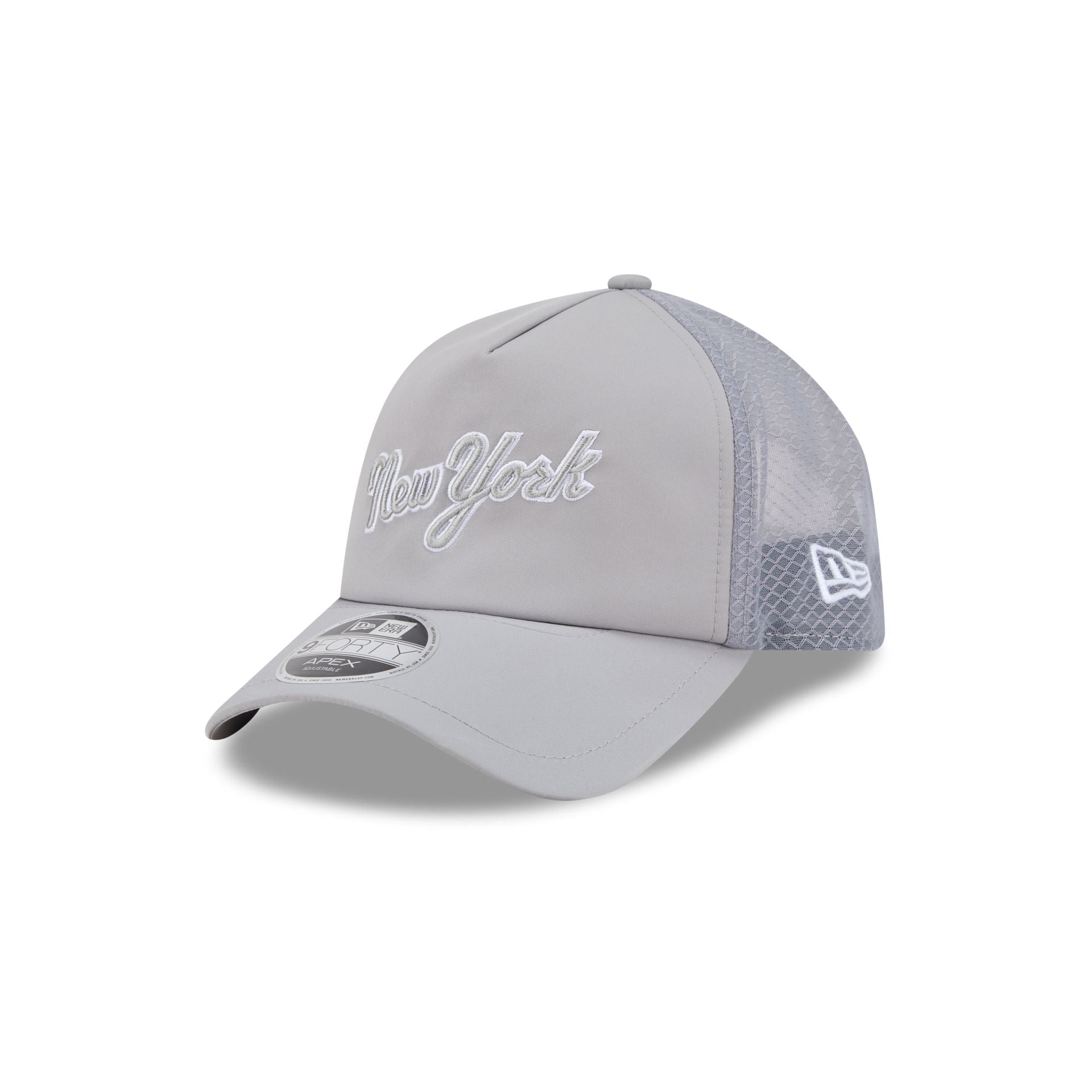 New York Mets 2026 Batting Practice Gray 9Forty Apex Trucker Hat