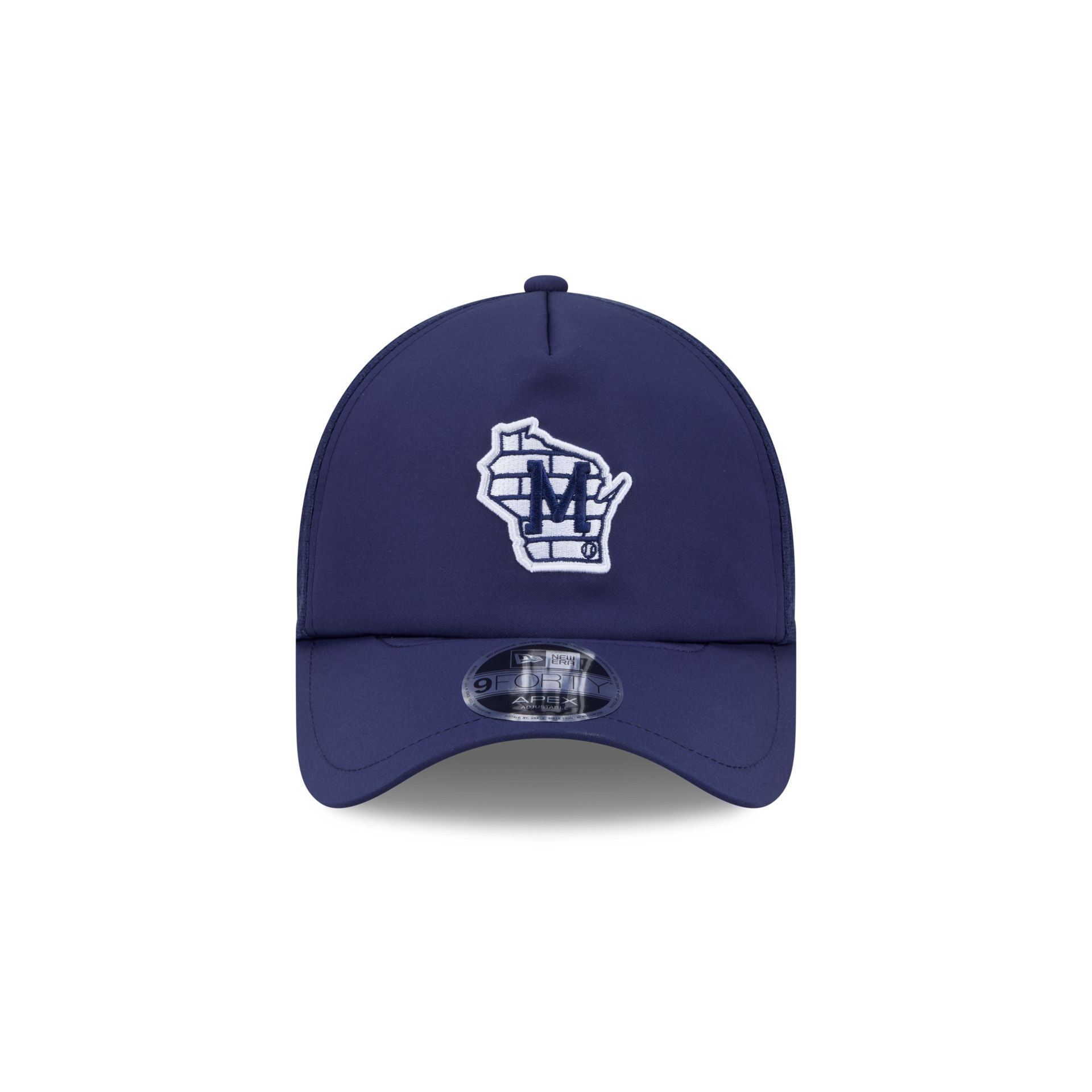 Alternative view of Milwaukee Brewers 2026 Batting Practice Alt M 9Forty Apex Trucker Hat