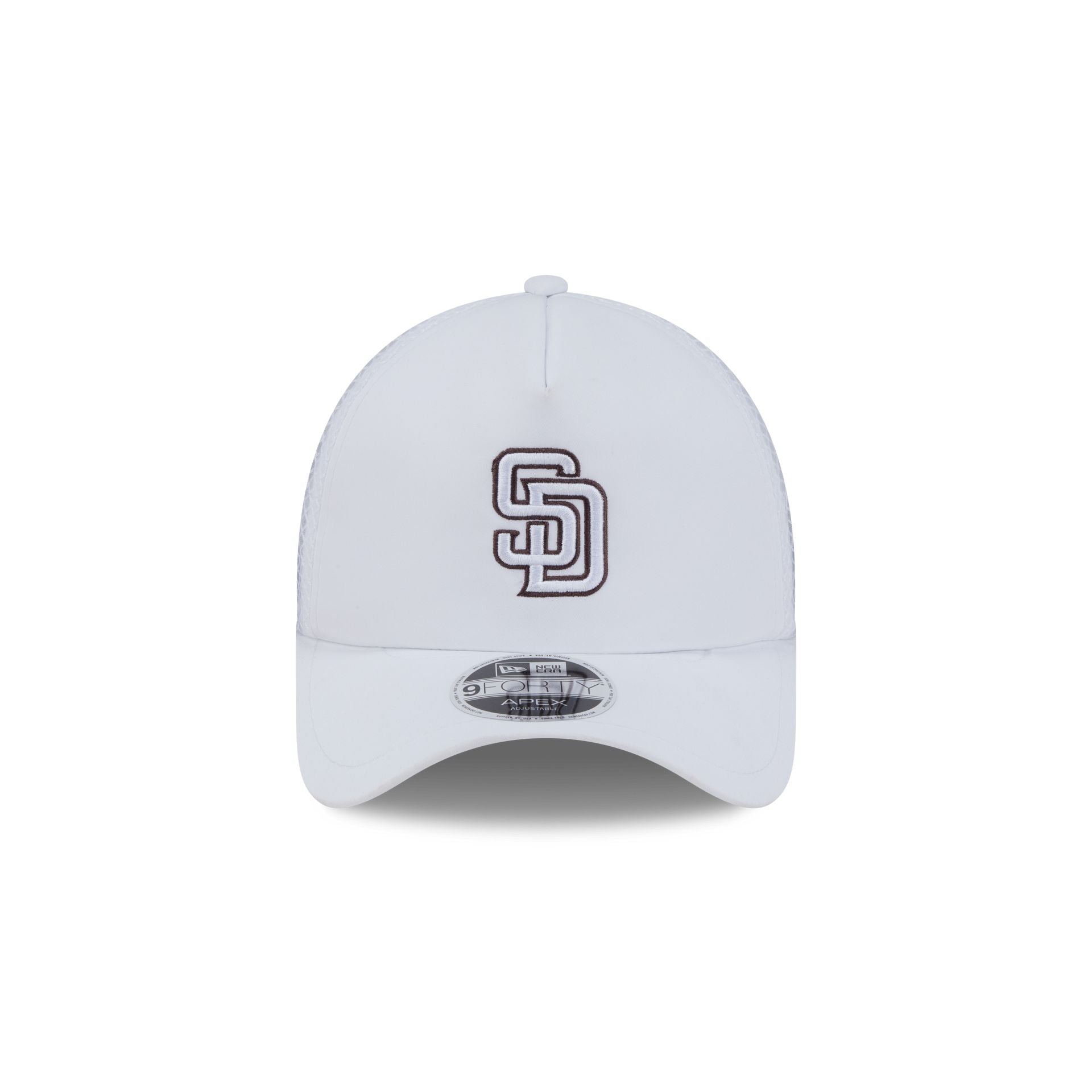 Alternative view of San Diego Padres 2026 Batting Practice White 9Forty Apex Trucker Hat