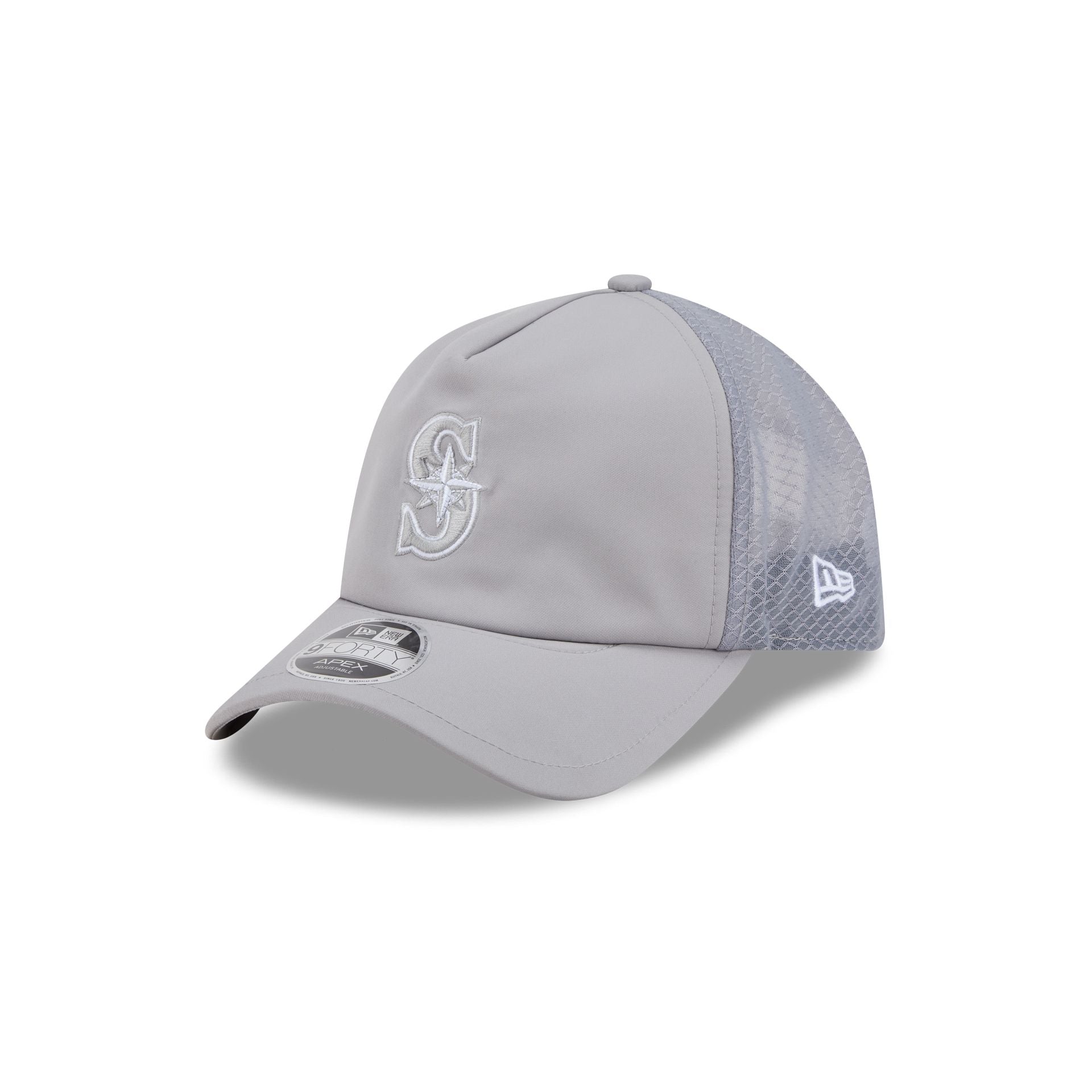 Seattle Mariners 2026 Batting Practice Gray 9Forty Apex Trucker Hat