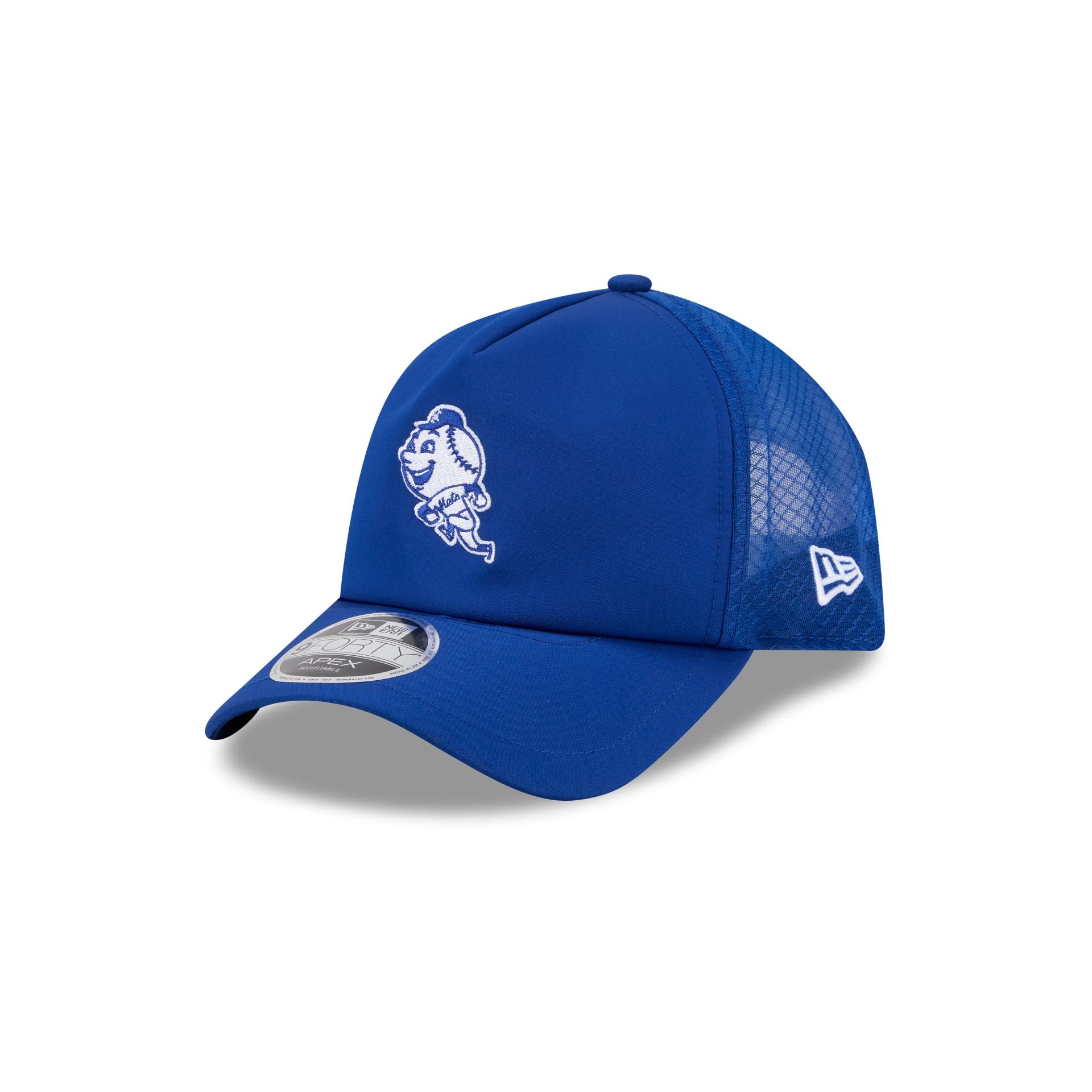 New York Mets 2026 Batting Practice Alt Mr. Met 9Forty Apex Trucker Hat