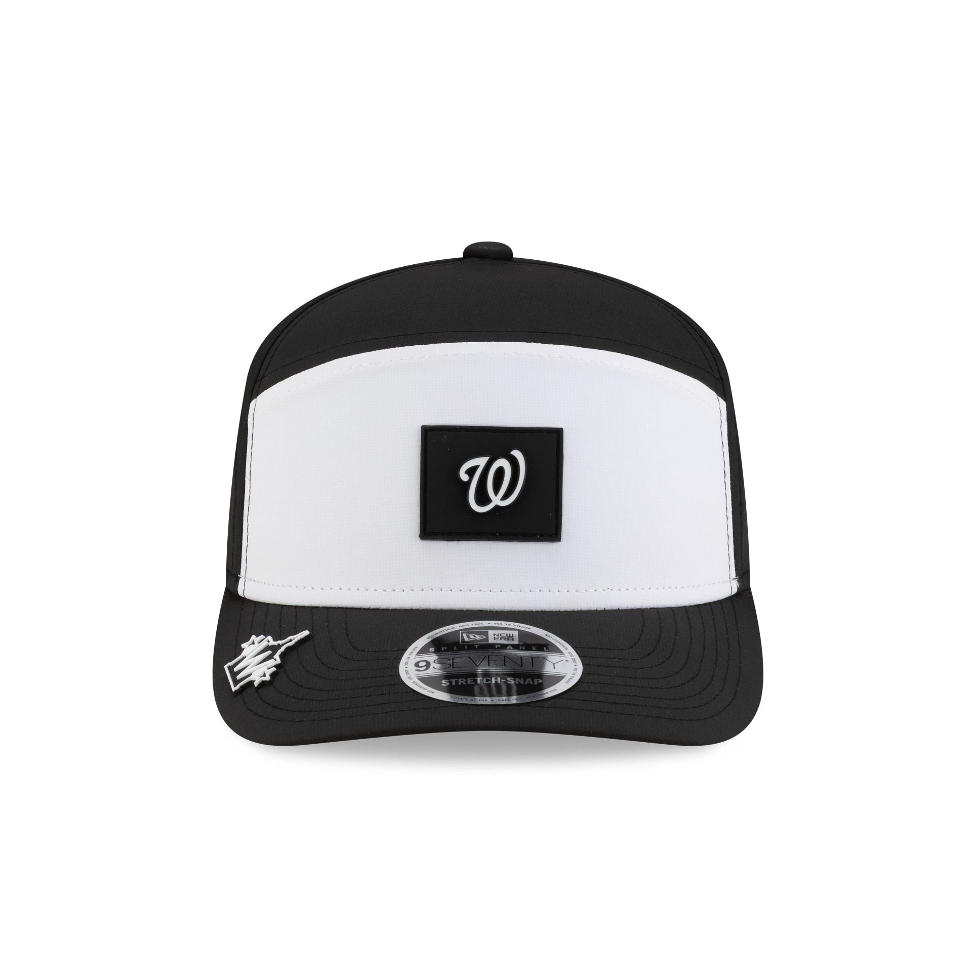 Alternative view of Washington Nationals 2026 Clubhouse Black & White Split Panel 9Seventy Stretch-Snap Hat