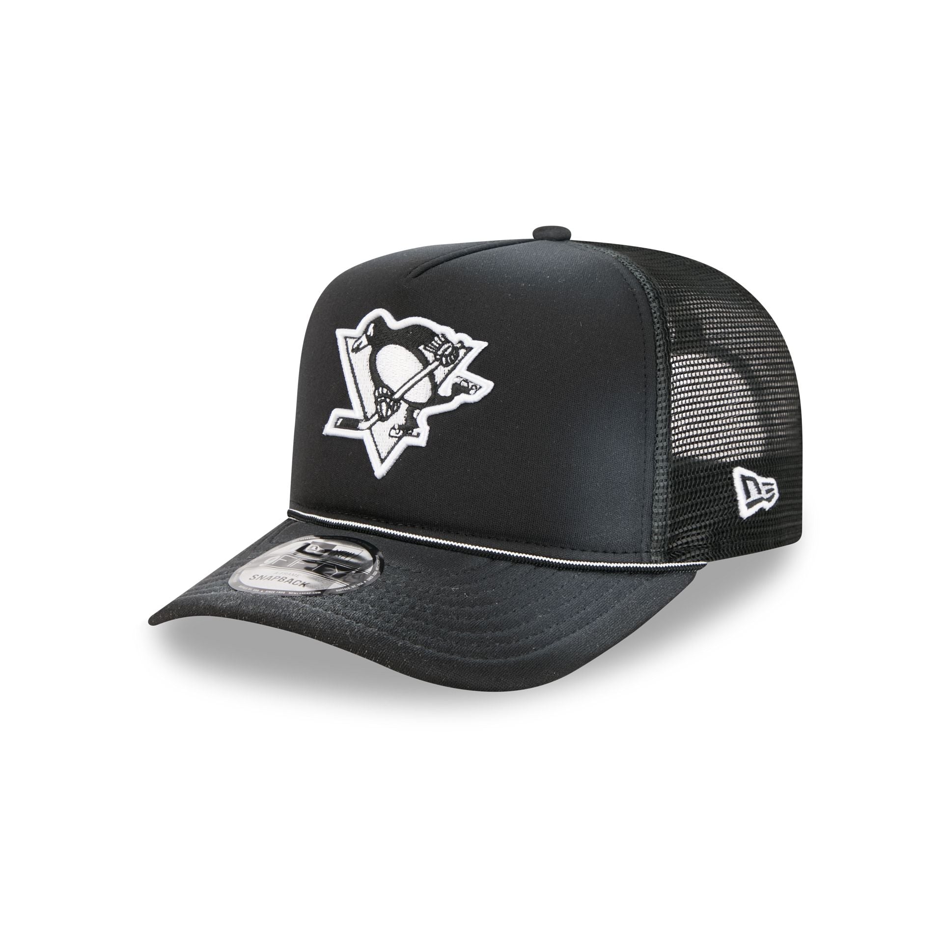 Pittsburgh Penguins Washed Black 9Fifty A-Frame Trucker Hat