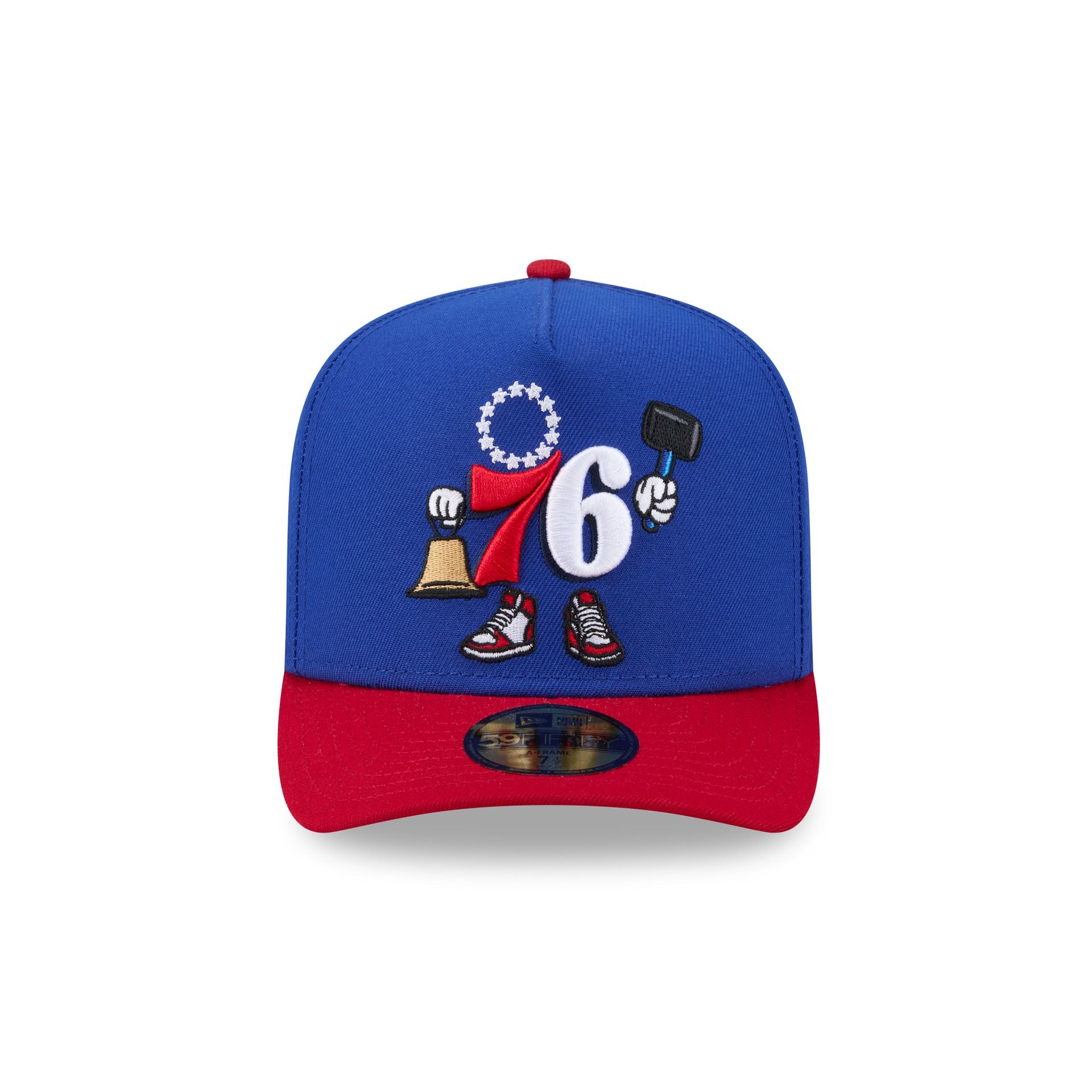 Alternative view of Philadelphia 76Ers Cartoon 59Fifty A-Frame Fitted Hat