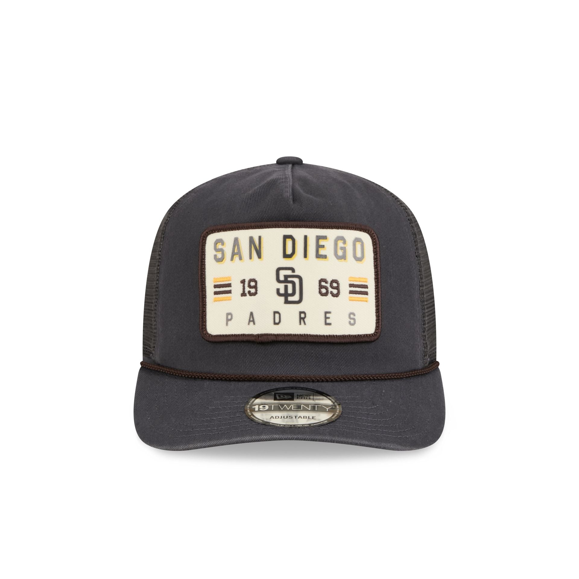 Alternative view of San Diego Padres Washed Graphite 19Twenty Trucker Hat