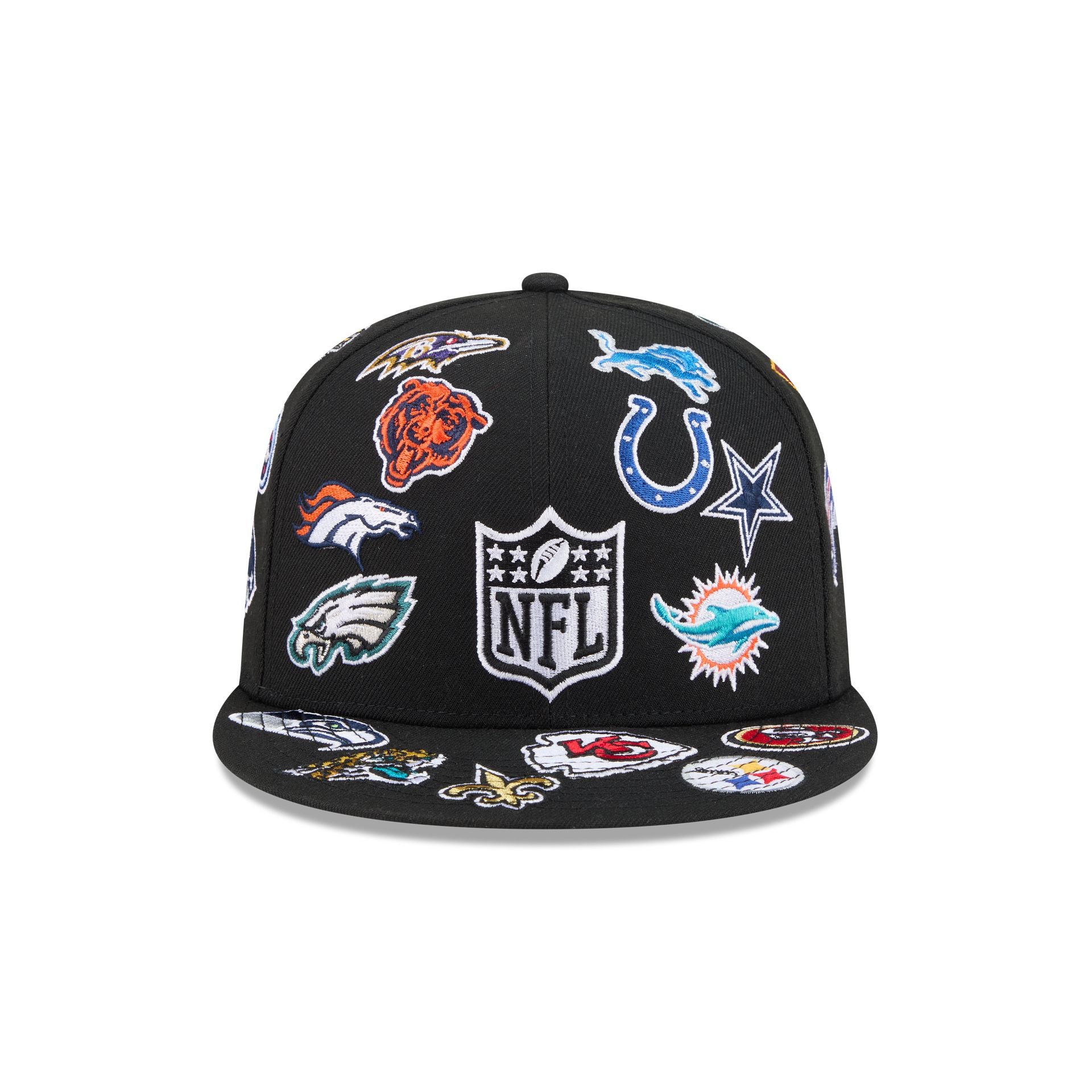 Alternative view of Nfl All Over Logo Black 59Fifty Fitted Hat